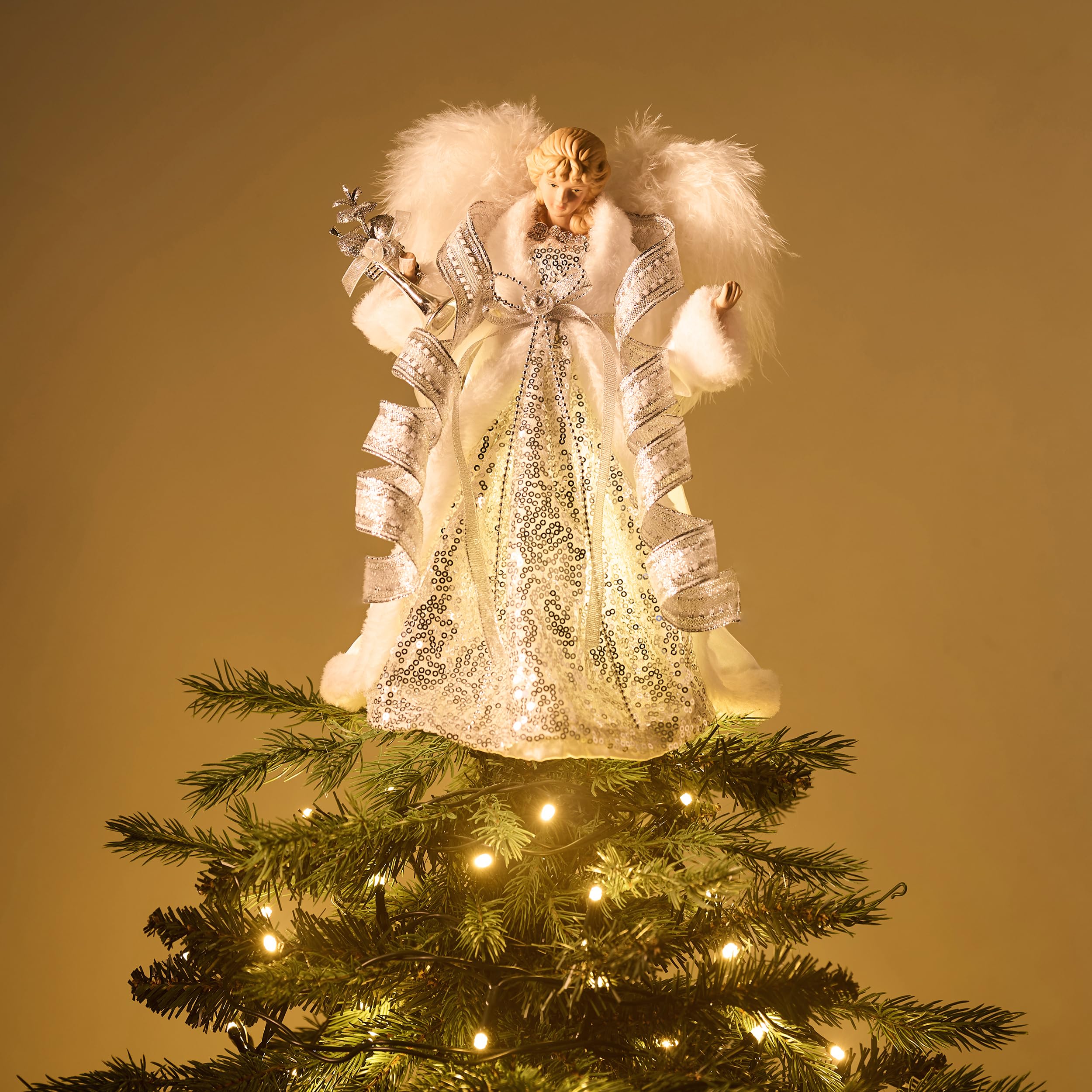 Foto 2 | Decoración Para Árbol De Ángel De Navidad Valery Madelyn, 30 Cm, Con Luz Led - Venta Internacional.