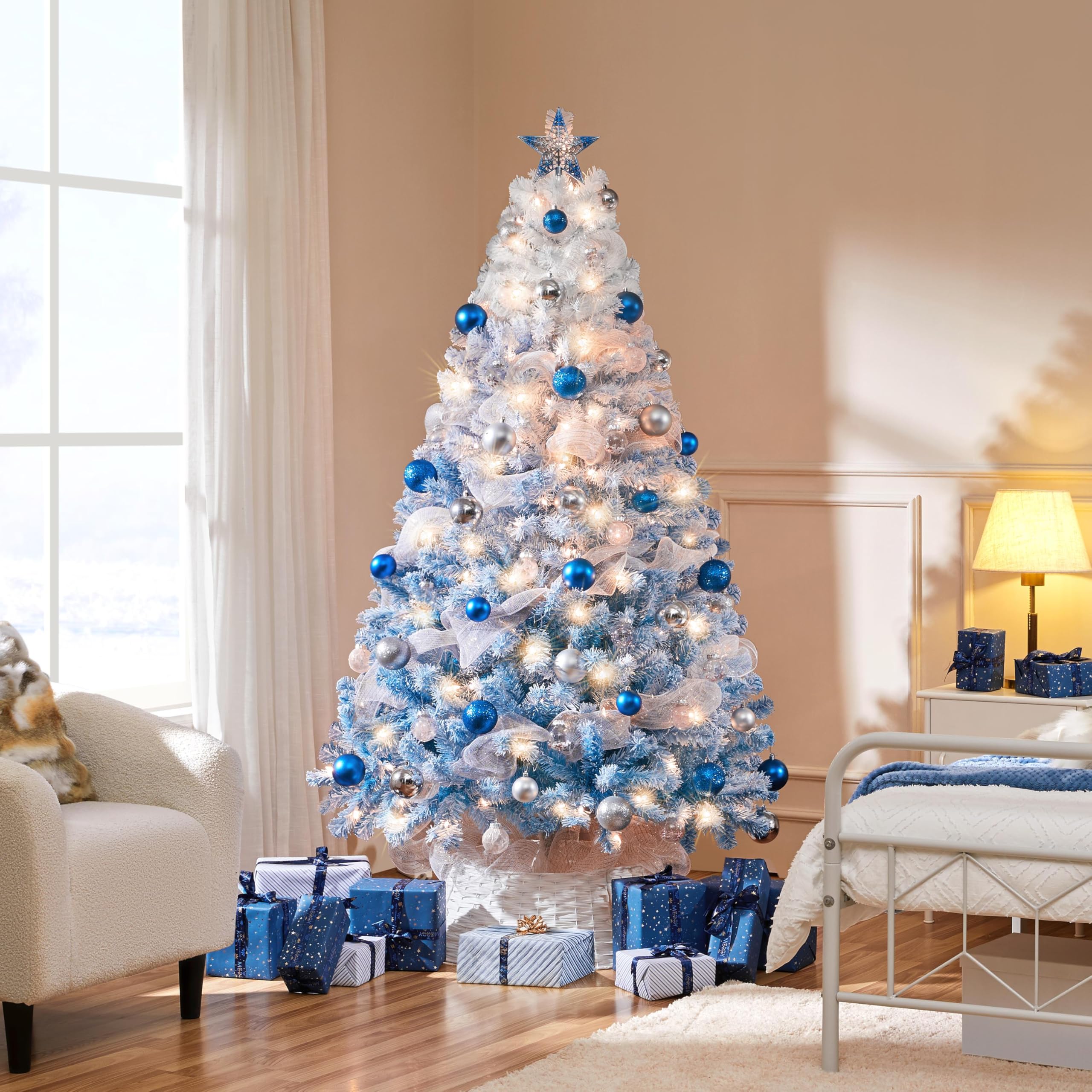 Foto 3 pulgar | Árbol De Navidad Yaheetech Artificial Preiluminado De 6 Pies Con 250 Luces - Venta Internacional.