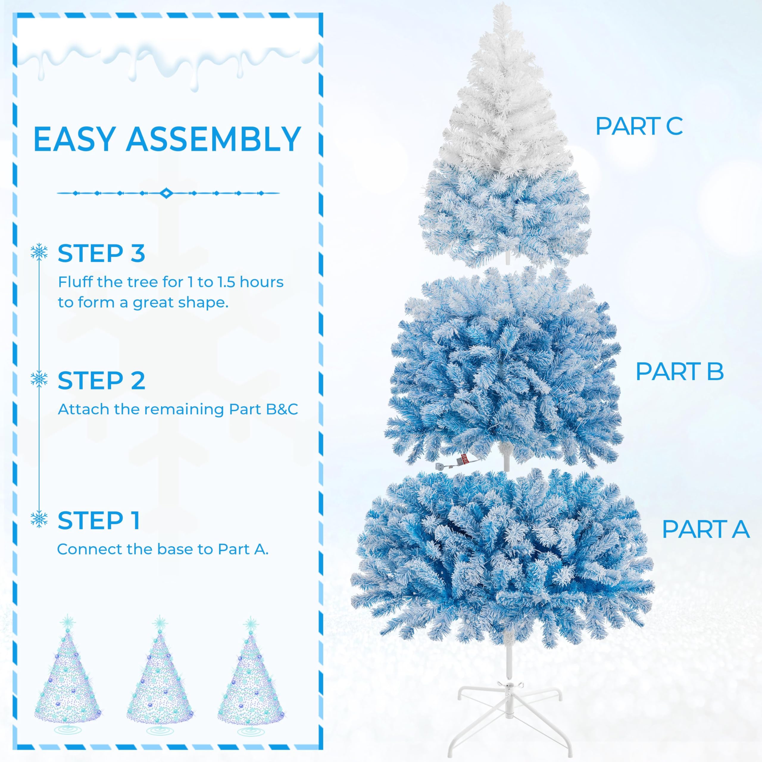 Foto 8 pulgar | Árbol De Navidad Yaheetech Artificial Preiluminado De 6 Pies Con 250 Luces - Venta Internacional.