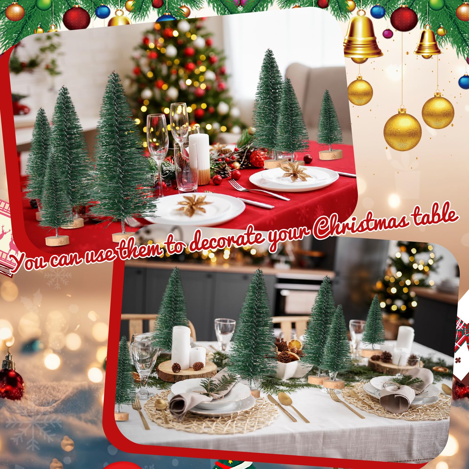 Foto 5 pulgar | Árbol De Navidad Satinior Artificial Mini Con Base De Madera X60 - Venta Internacional.