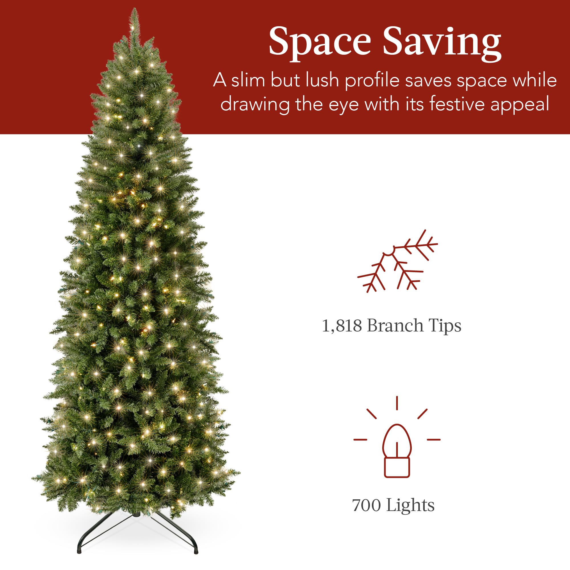 Foto 5 | Lápiz Preiluminado Christmas Tree Best Choice Products De 12 Pies - Venta Internacional.