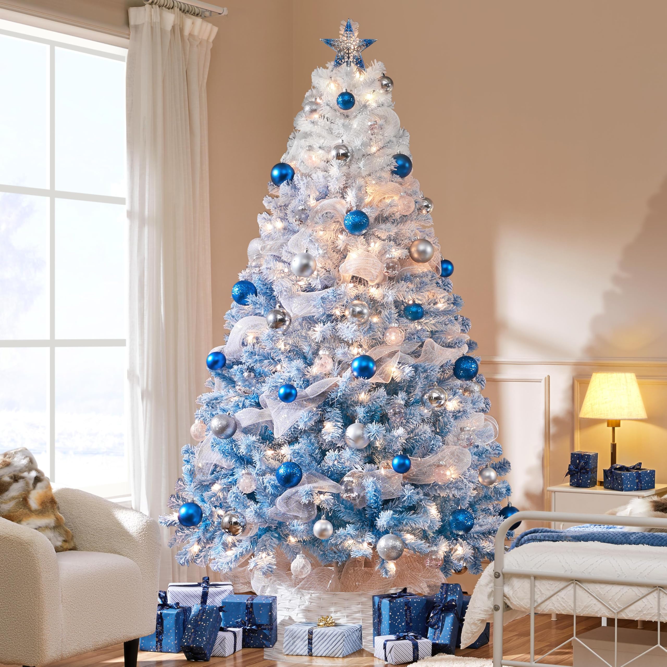 Foto 2 | Árbol De Navidad Yaheetech De 2,28 M Con 550 Luces Blancas Cálidas - Venta Internacional.