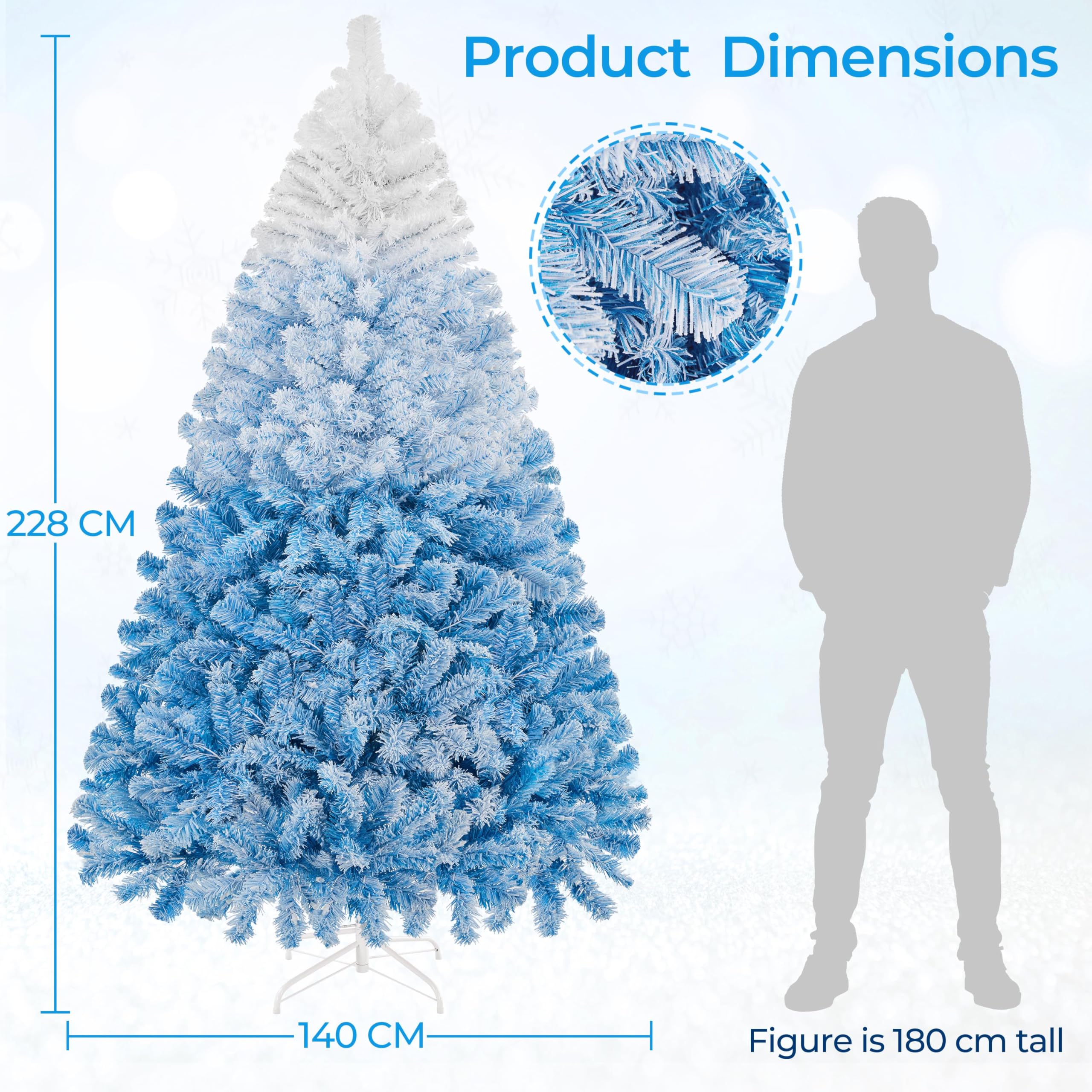 Foto 3 | Árbol De Navidad Yaheetech De 2,28 M Con 550 Luces Blancas Cálidas - Venta Internacional.