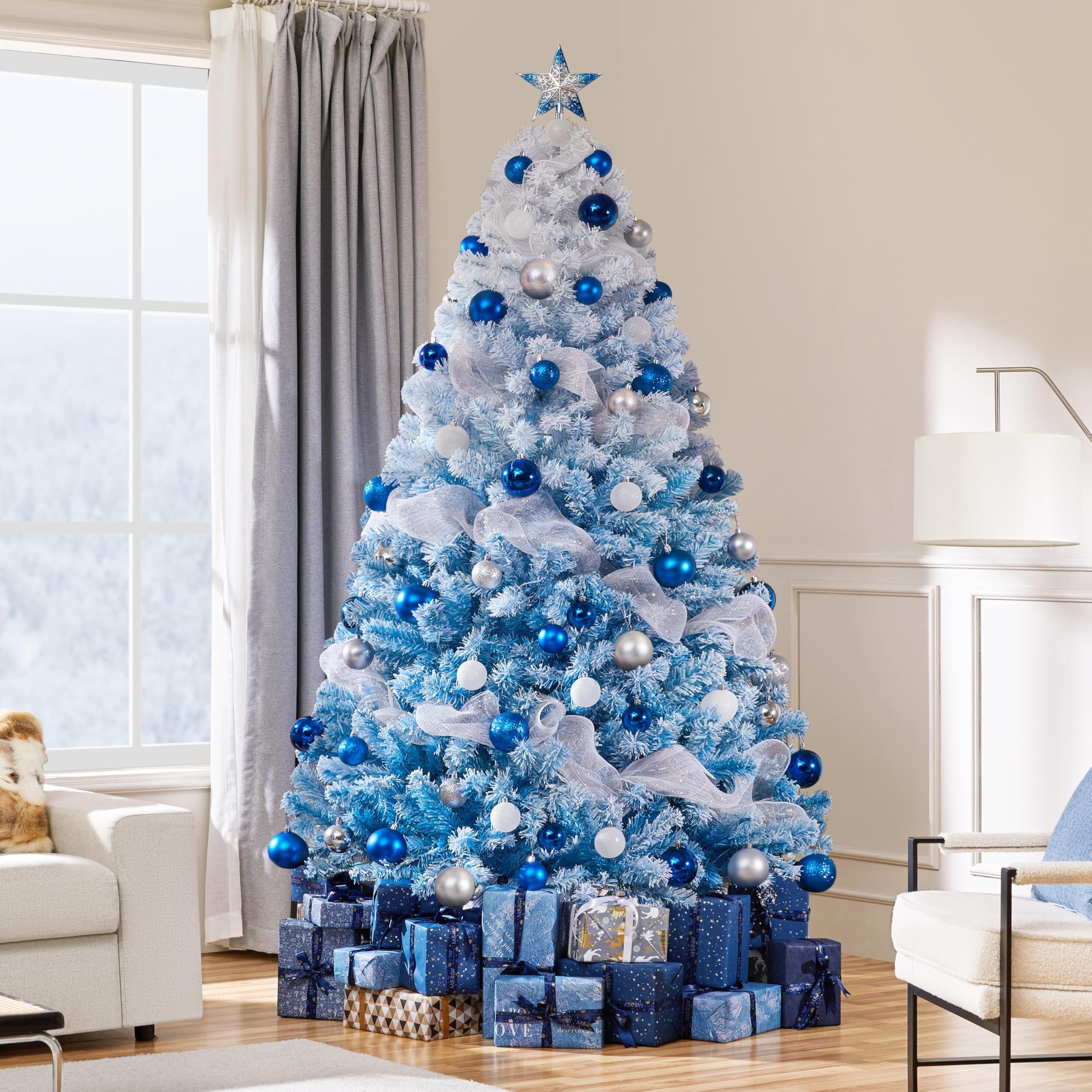 Foto 8 pulgar | Árbol De Navidad Yaheetech De 2,28 M Con 550 Luces Blancas Cálidas - Venta Internacional.