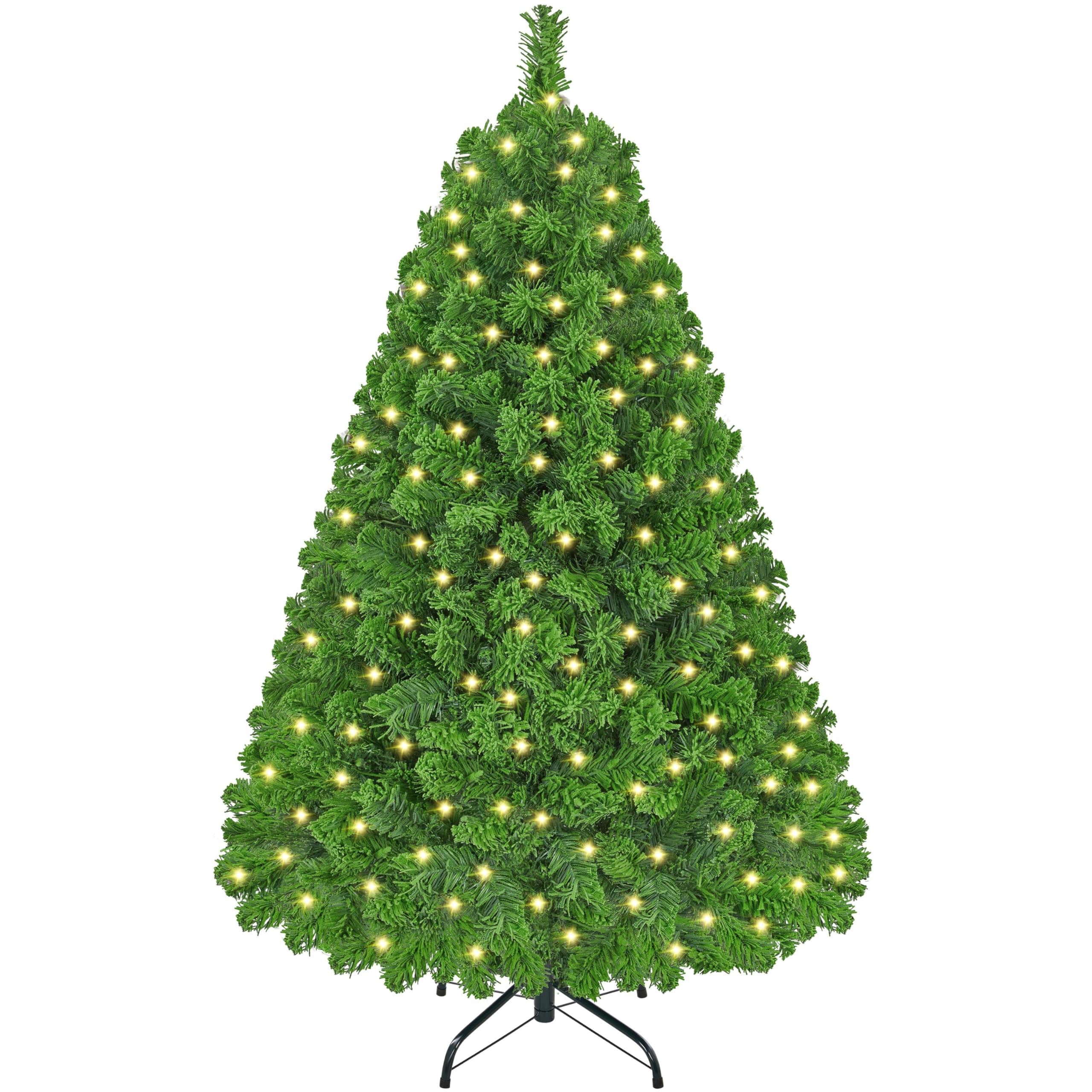 Árbol De Navidad Yaheetech De 4.5 Pies Con Luces Y Nieve Flocada - Venta Internacional. $3,147