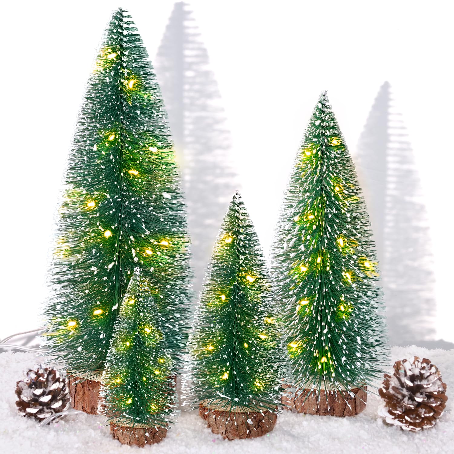 Foto 2 pulgar | Miniárboles Kpx Para Decoración Navideña Con Luces, 4 Unidades, Verdes De 10 A 25 Cm - Venta Internacional.