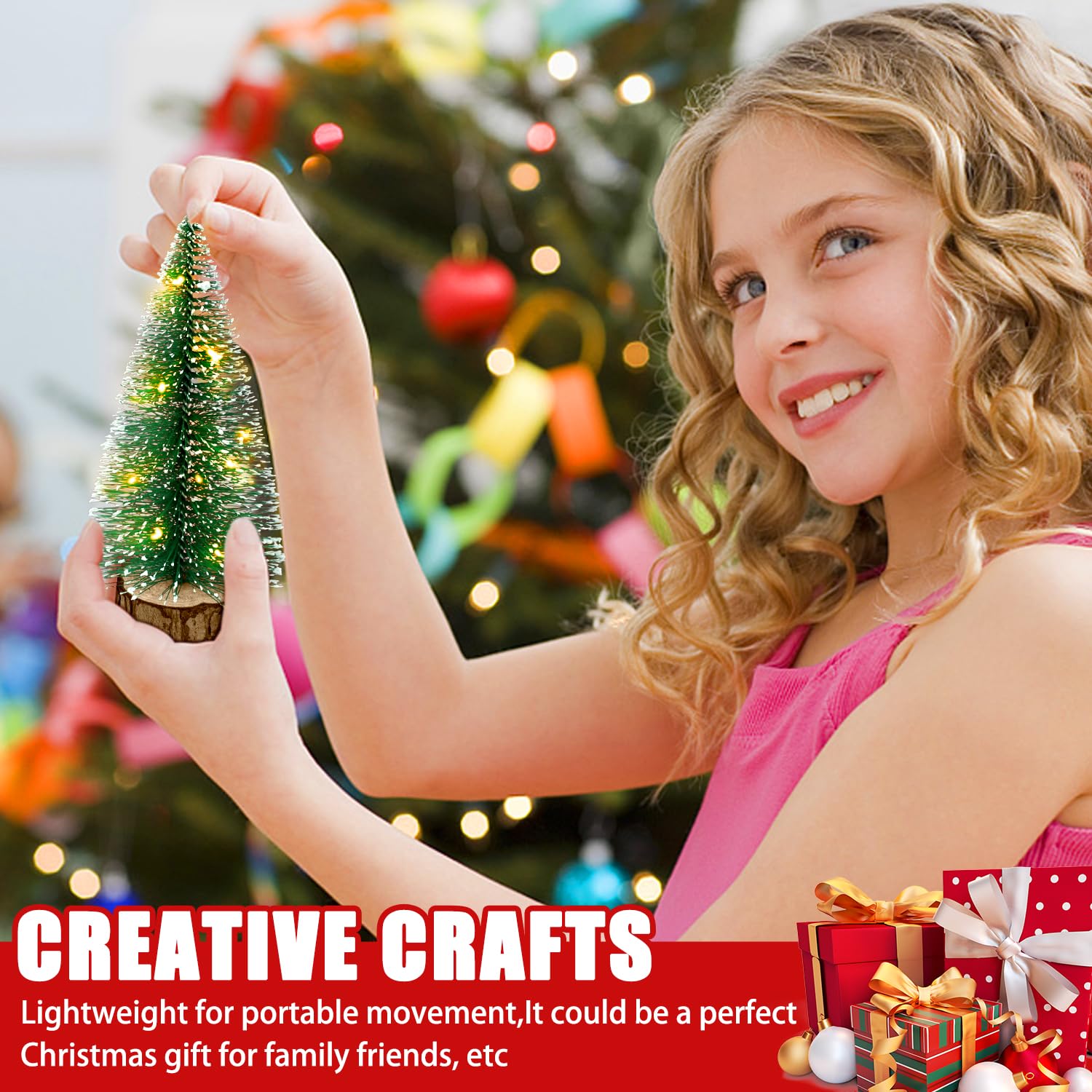 Foto 5 | Miniárboles Kpx Para Decoración Navideña Con Luces, 4 Unidades, Verdes De 10 A 25 Cm - Venta Internacional.