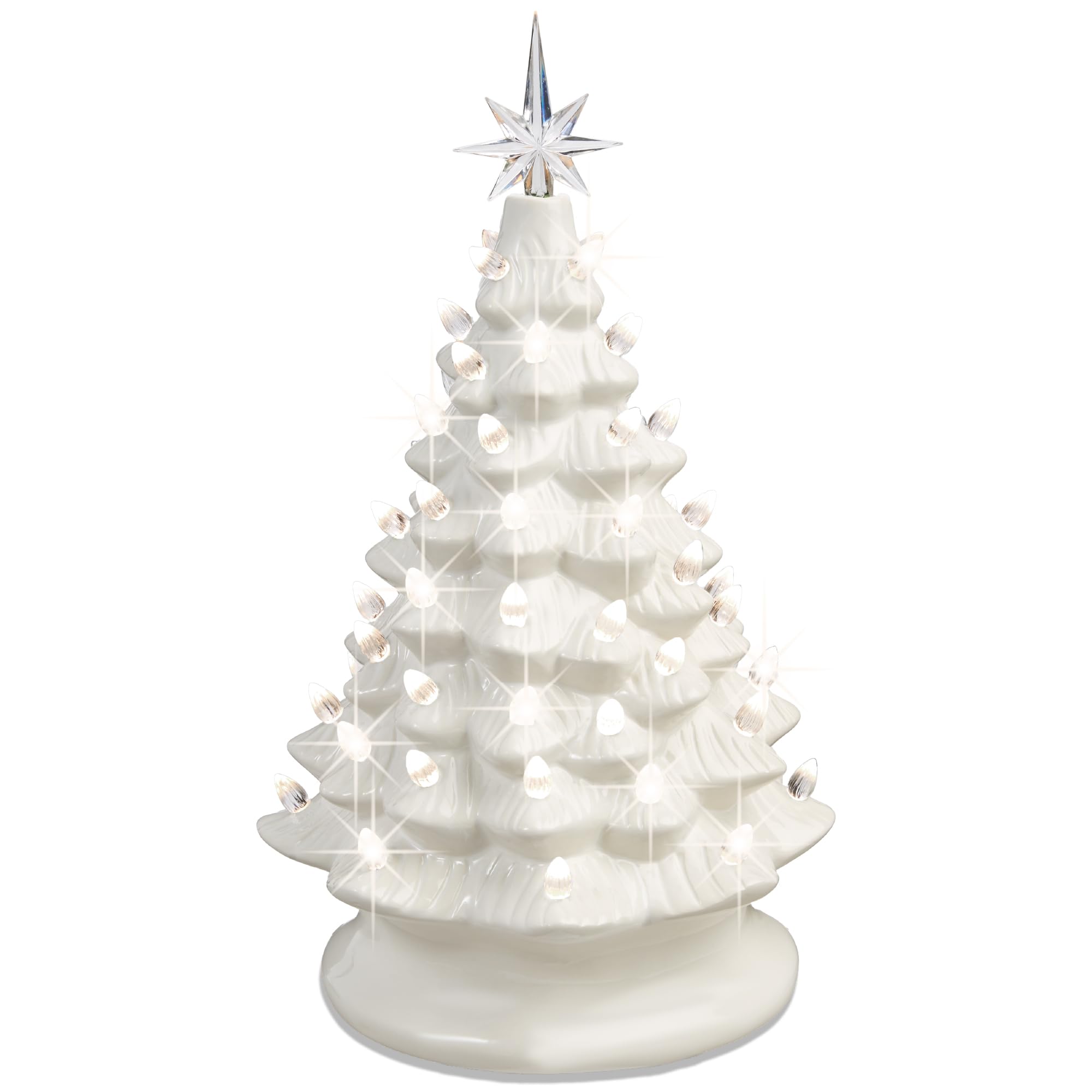 Foto 2 pulgar | Árbol De Navidad De Cerámica Best Choice, 15 Cm, Preiluminado Con 2 Estrellas - Venta Internacional.