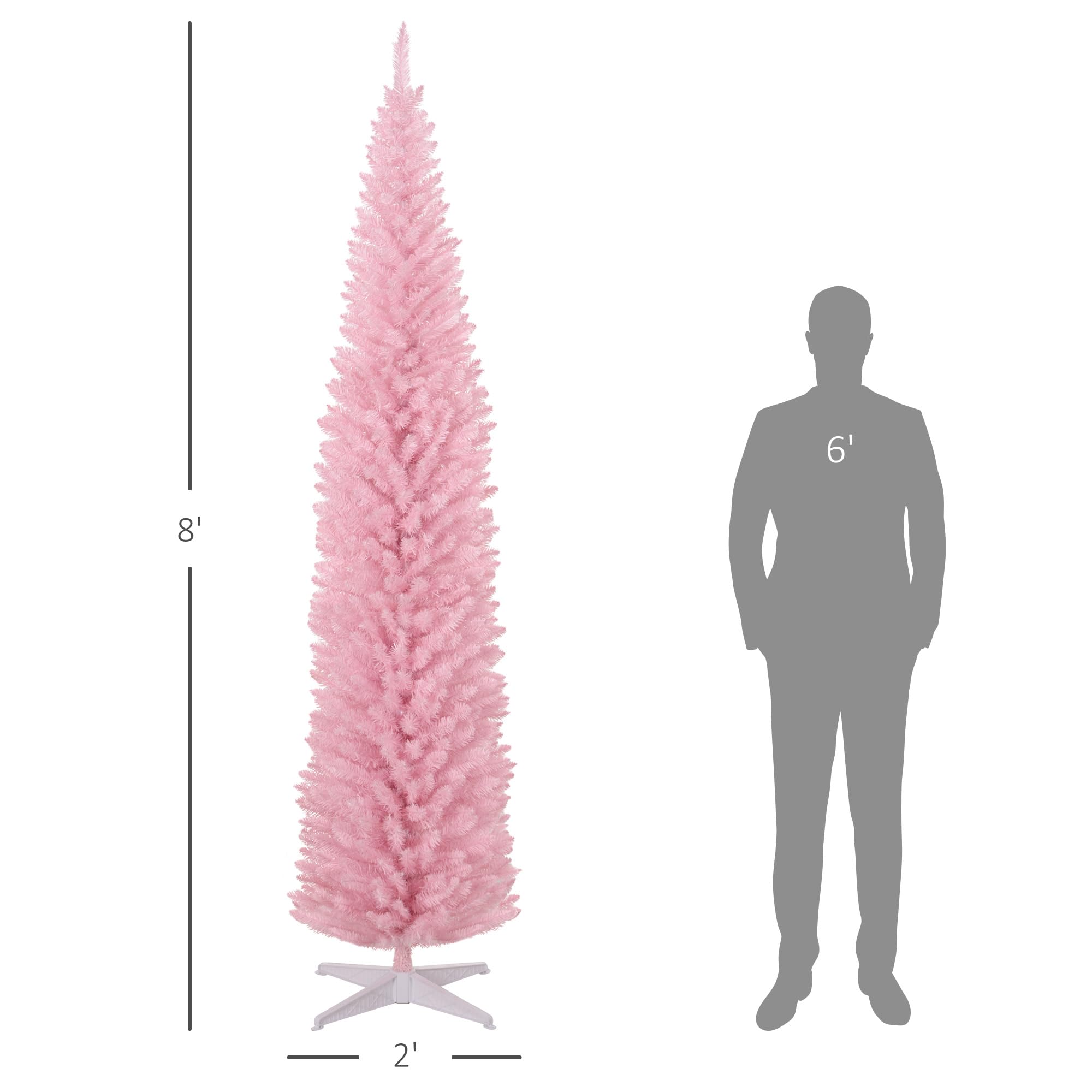 Foto 5 | Lápiz Artificial Christmas Tree Homcom De 240 Cm (8 Pies), Color Rosa Con 618 Puntas - Venta Internacional.