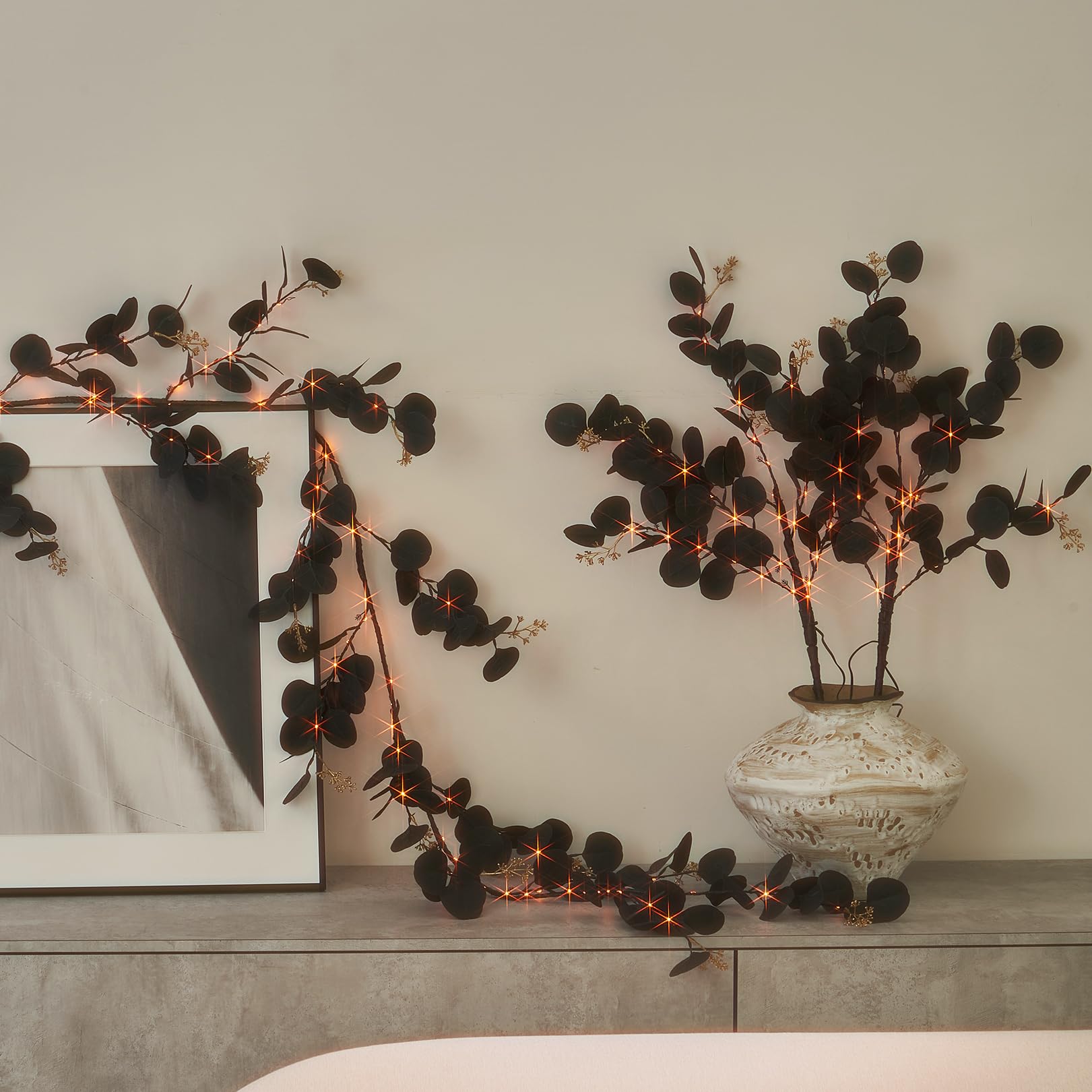 Foto 5 | Ramas De Árbol De Halloween Con Luces Hairui Black Eucalyptus 80l - Venta Internacional.