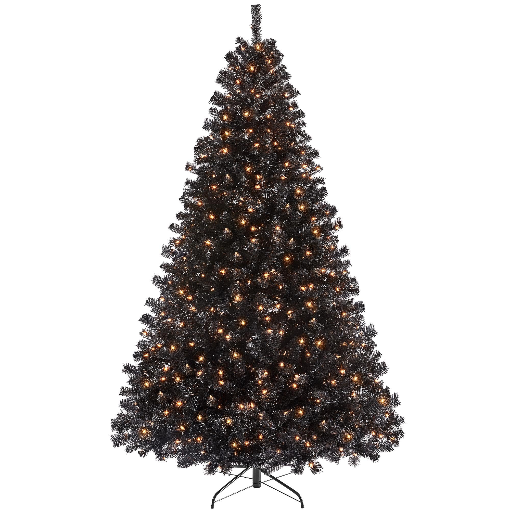 Foto 2 pulgar | Árbol De Navidad Yaheetech De 2,3 M, Preiluminado Para Halloween, Negro, Con Luces - Venta Internacional.