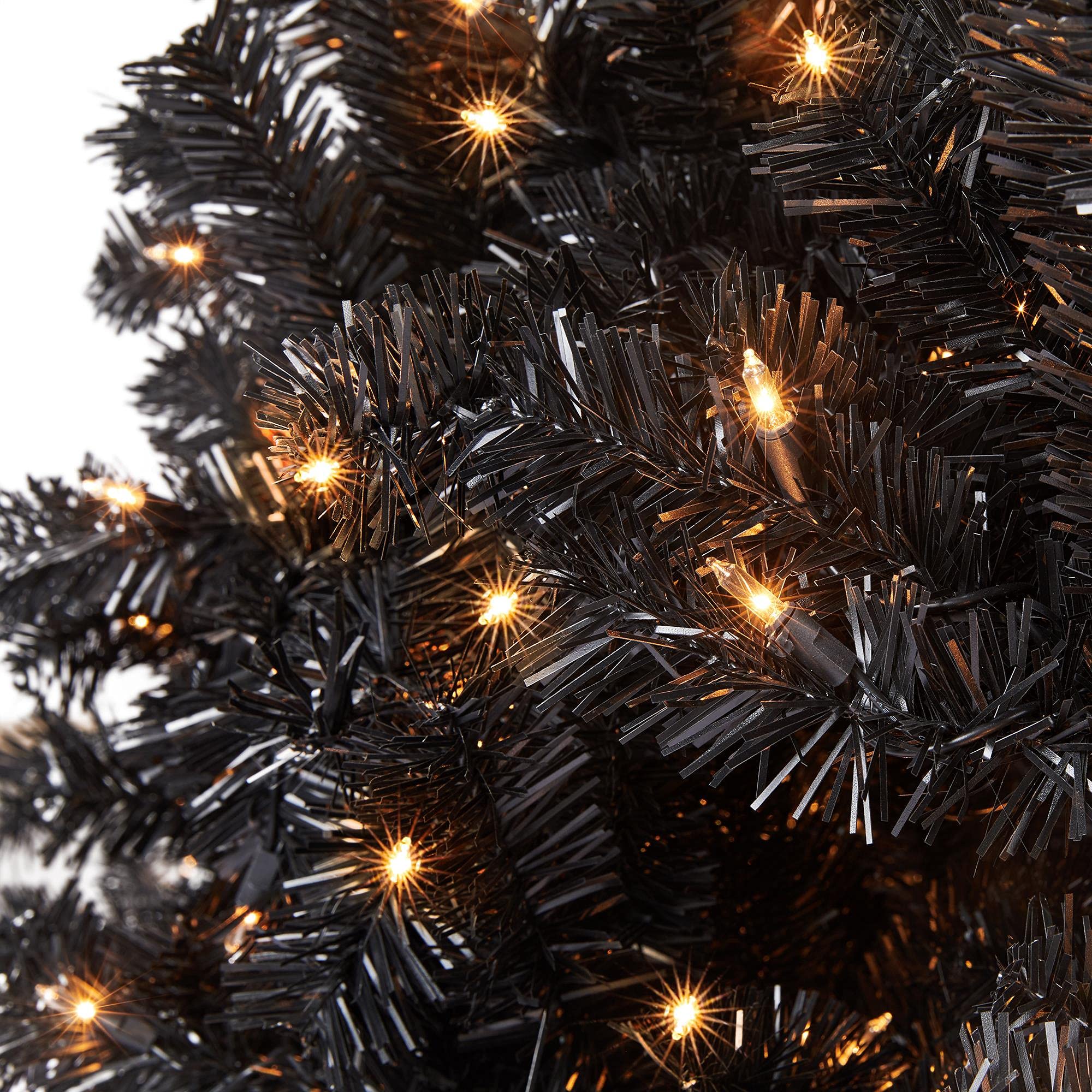 Foto 8 pulgar | Árbol De Navidad Yaheetech De 2,3 M, Preiluminado Para Halloween, Negro, Con Luces - Venta Internacional.