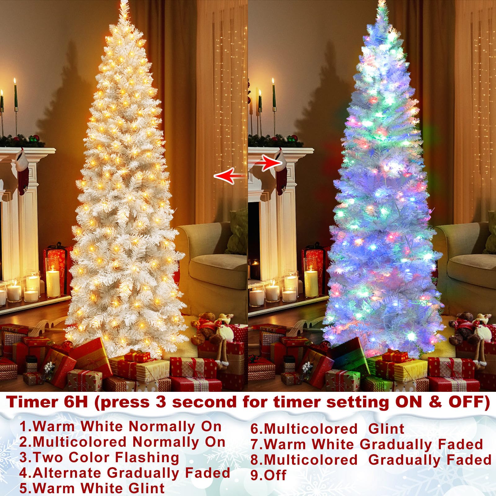 Foto 2 | Árbol De Navidad Turnmeon Con Doble Cambio De Color, 6 Pies, Con 240 Luces - Venta Internacional.