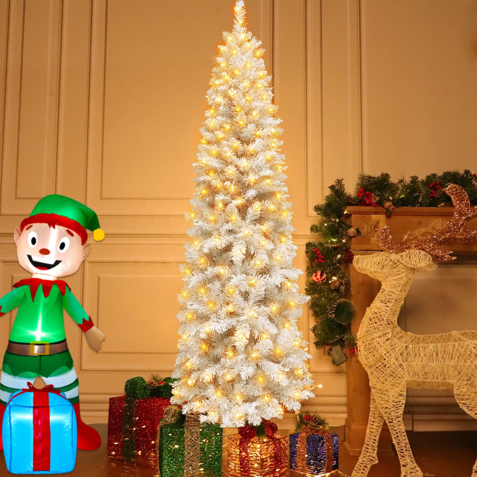 Foto 5 | Árbol De Navidad Turnmeon Con Doble Cambio De Color, 6 Pies, Con 240 Luces - Venta Internacional.