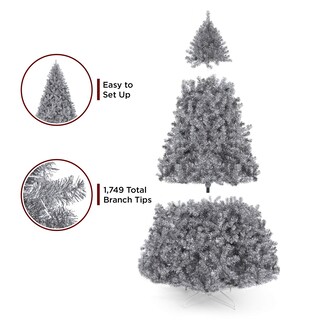 Foto 4 | Árbol De Navidad Best Choice Products, Oropel Plateado, 7.5 Pies - Venta Internacional.