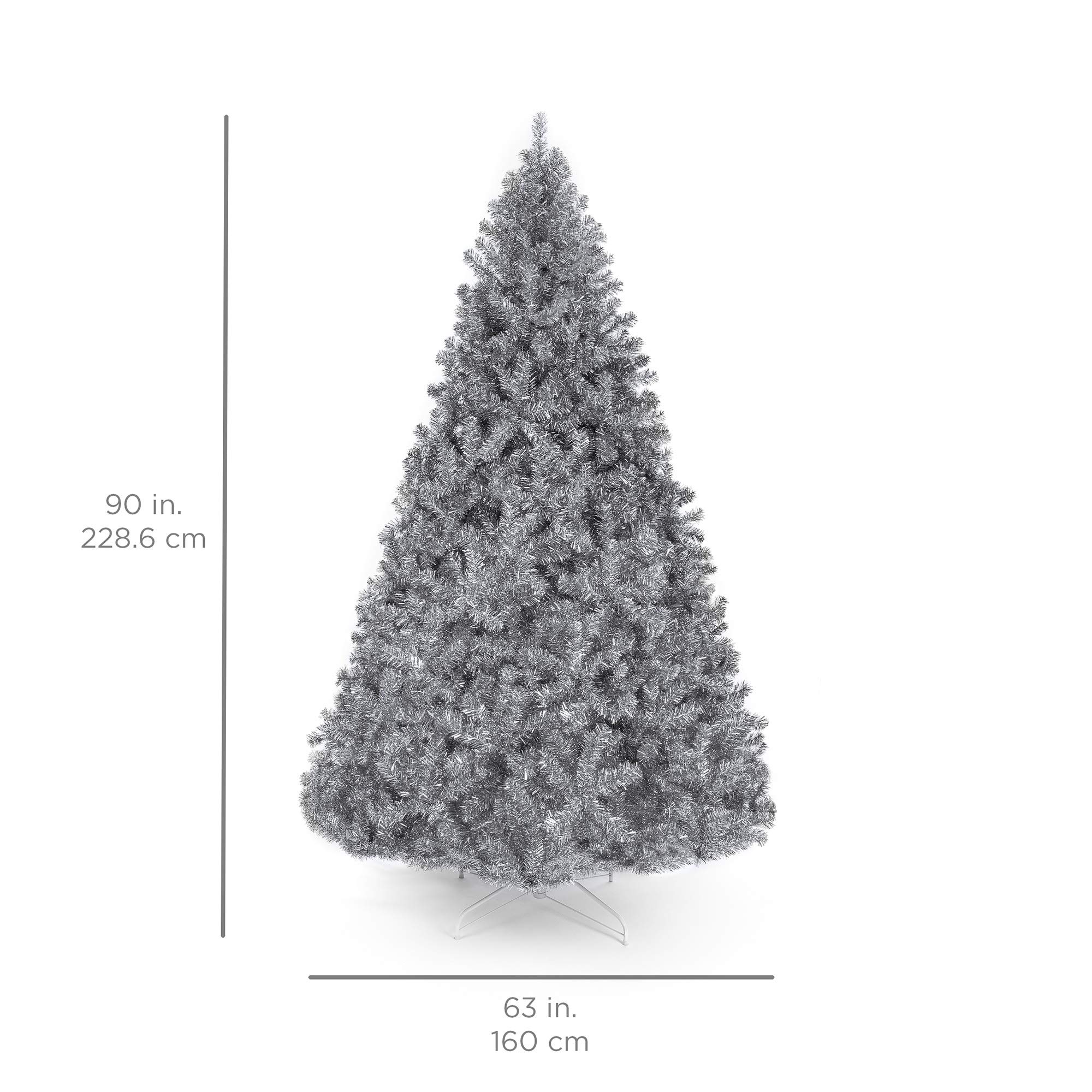 Foto 8 pulgar | Árbol De Navidad Best Choice Products, Oropel Plateado, 7.5 Pies - Venta Internacional.