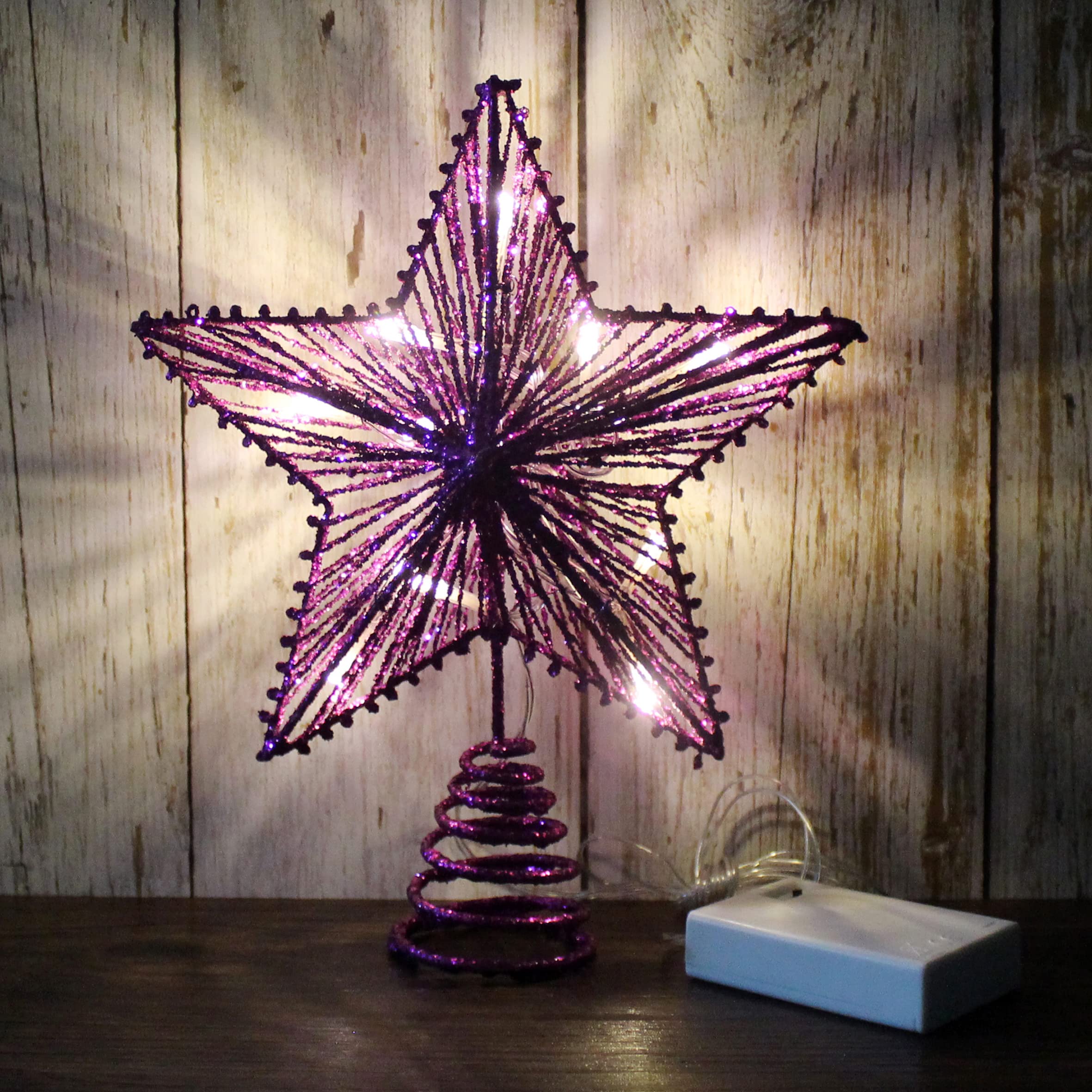 Foto 4 | Árbol De Navidad Top Star Cvhomedeco Violet Glittered 3d - Venta Internacional.