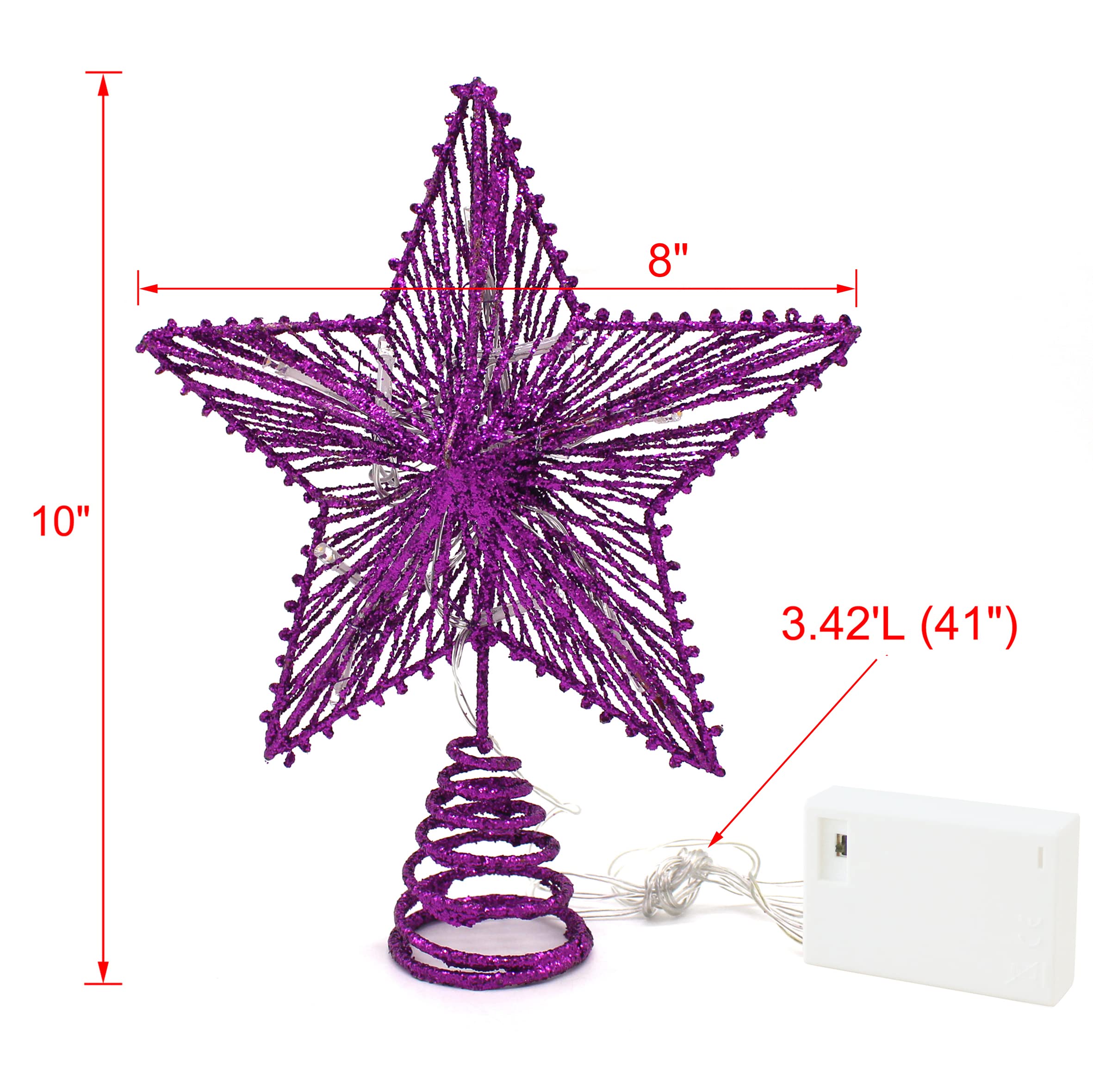 Foto 7 pulgar | Árbol De Navidad Top Star Cvhomedeco Violet Glittered 3d - Venta Internacional.