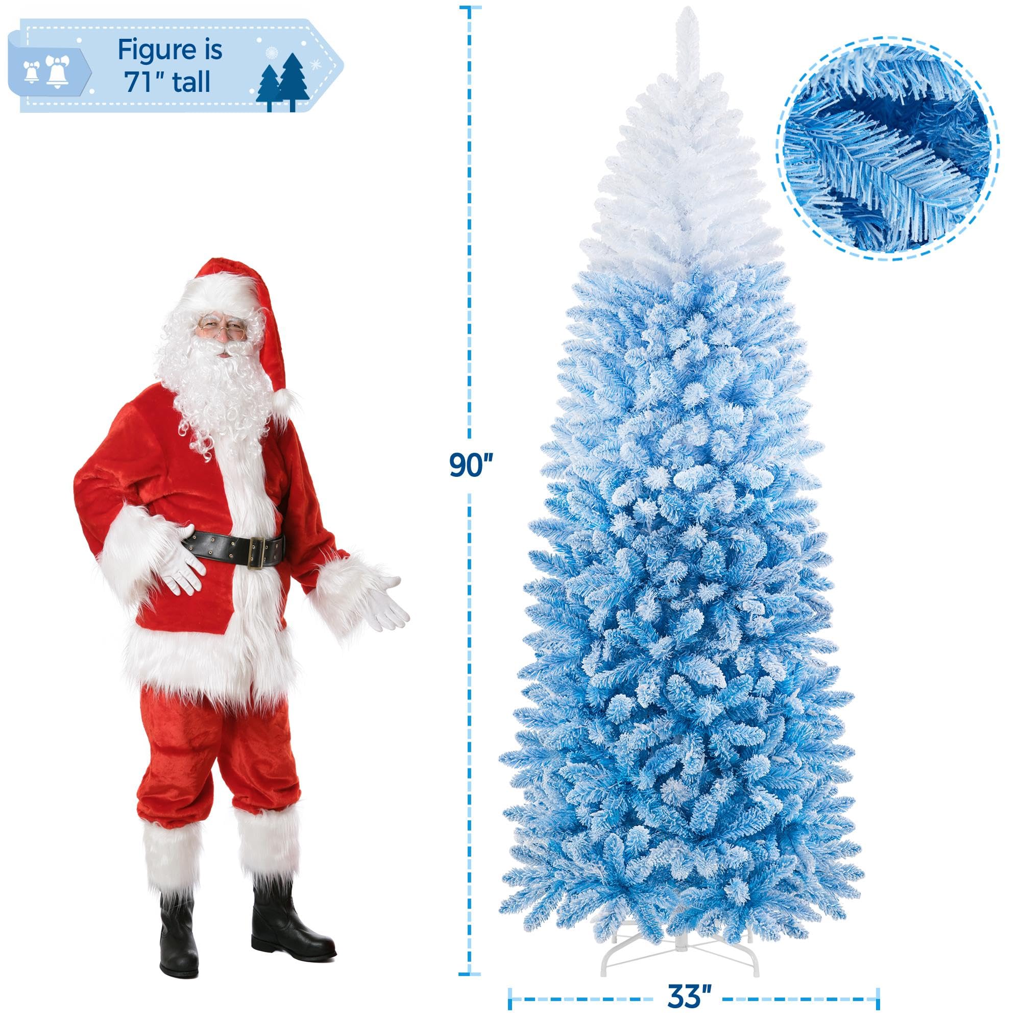 Foto 4 pulgar | Lápiz Navideño Yaheetech Preiluminado Con Forma De Nieve, 2,3 M - Venta Internacional.