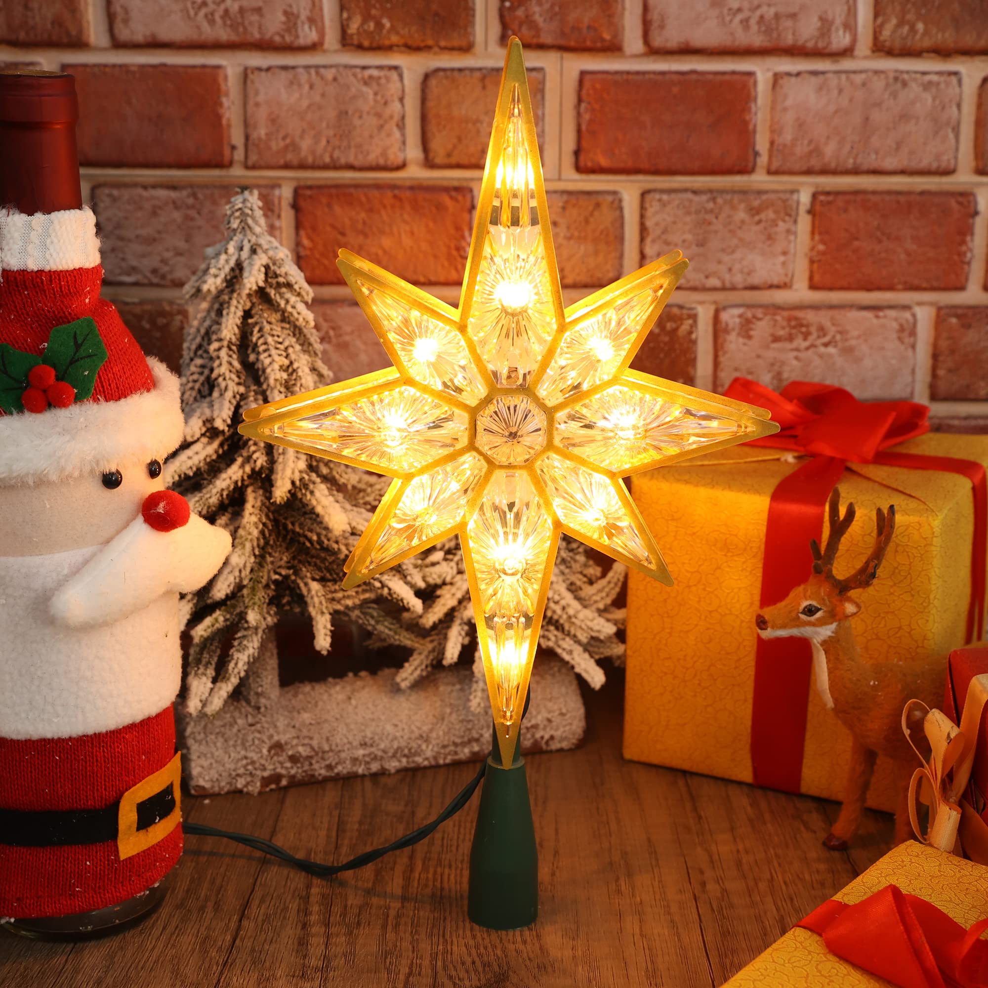 Foto 4 pulgar | Decoración Para Árbol De Navidad Con Forma De Estrella De Belén 11, Color Blanco Cálido - Venta Internacional.