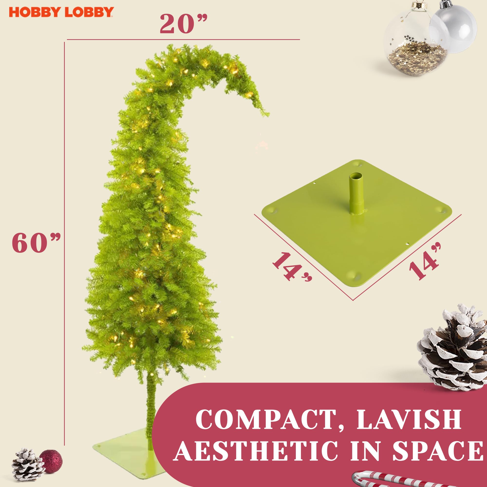 Foto 3 pulgar | Lobby Christmas Tree Hobby De 5 Pies Con Soporte Y Luces Led - Venta Internacional.