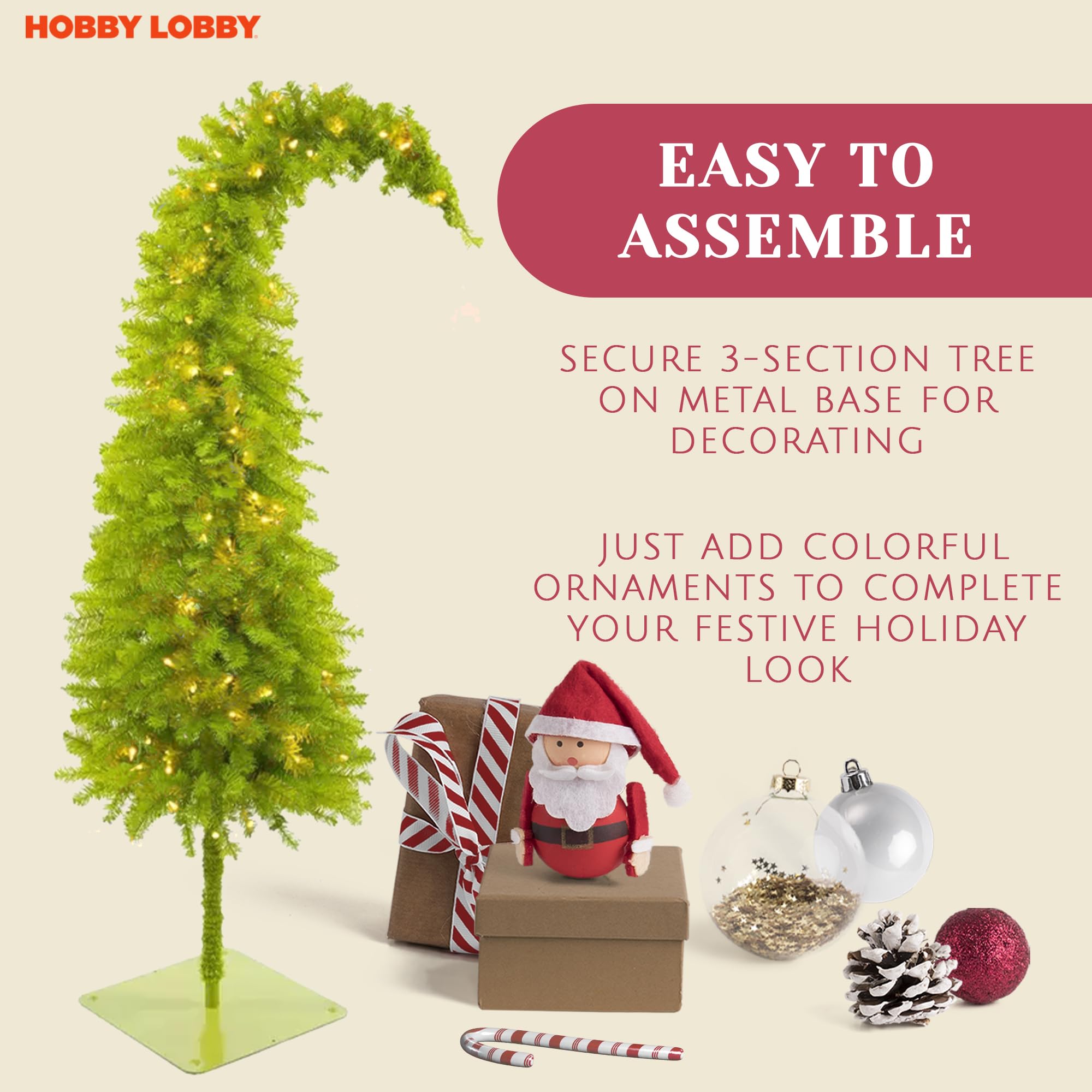 Foto 4 pulgar | Lobby Christmas Tree Hobby De 5 Pies Con Soporte Y Luces Led - Venta Internacional.