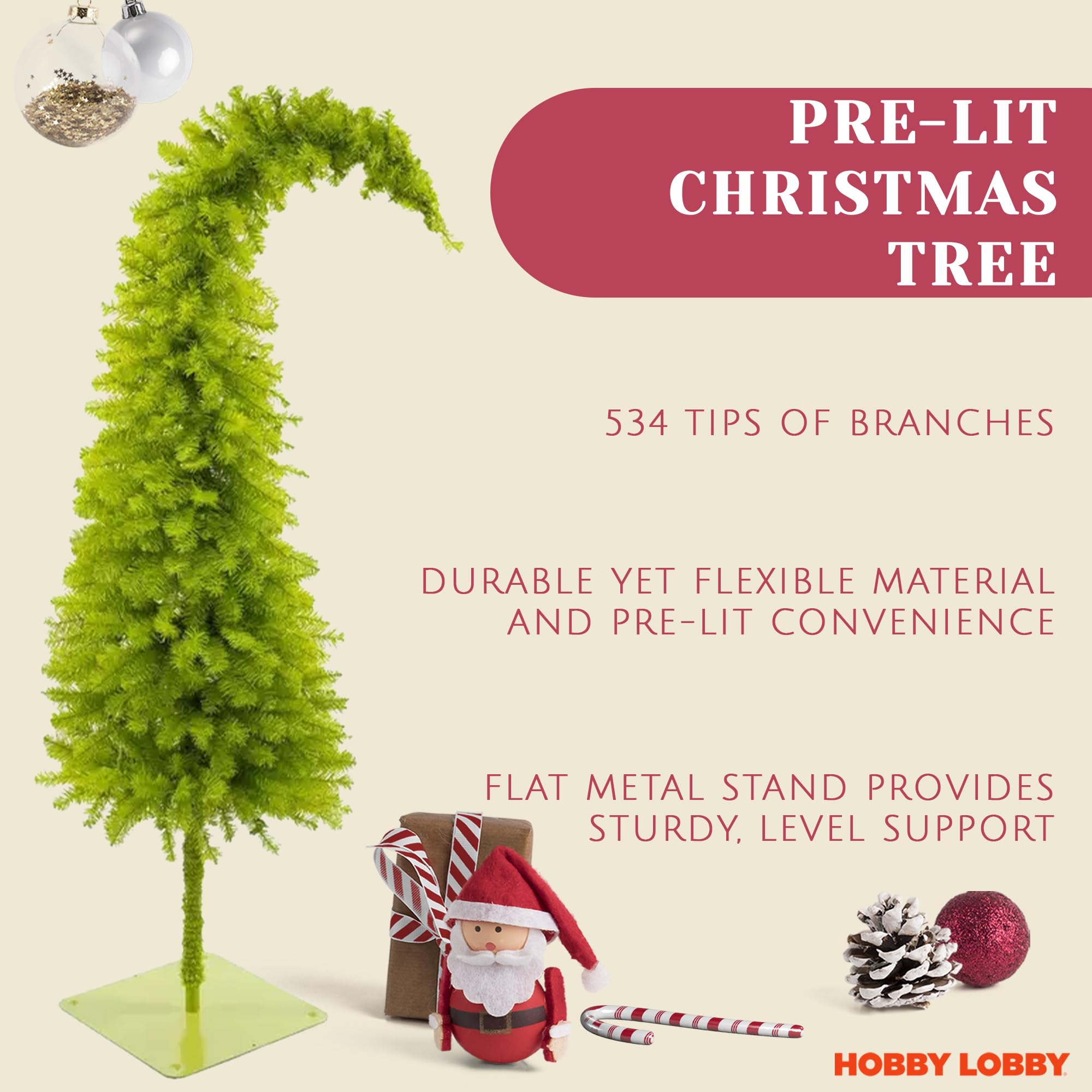 Foto 6 pulgar | Lobby Christmas Tree Hobby De 5 Pies Con Soporte Y Luces Led - Venta Internacional.