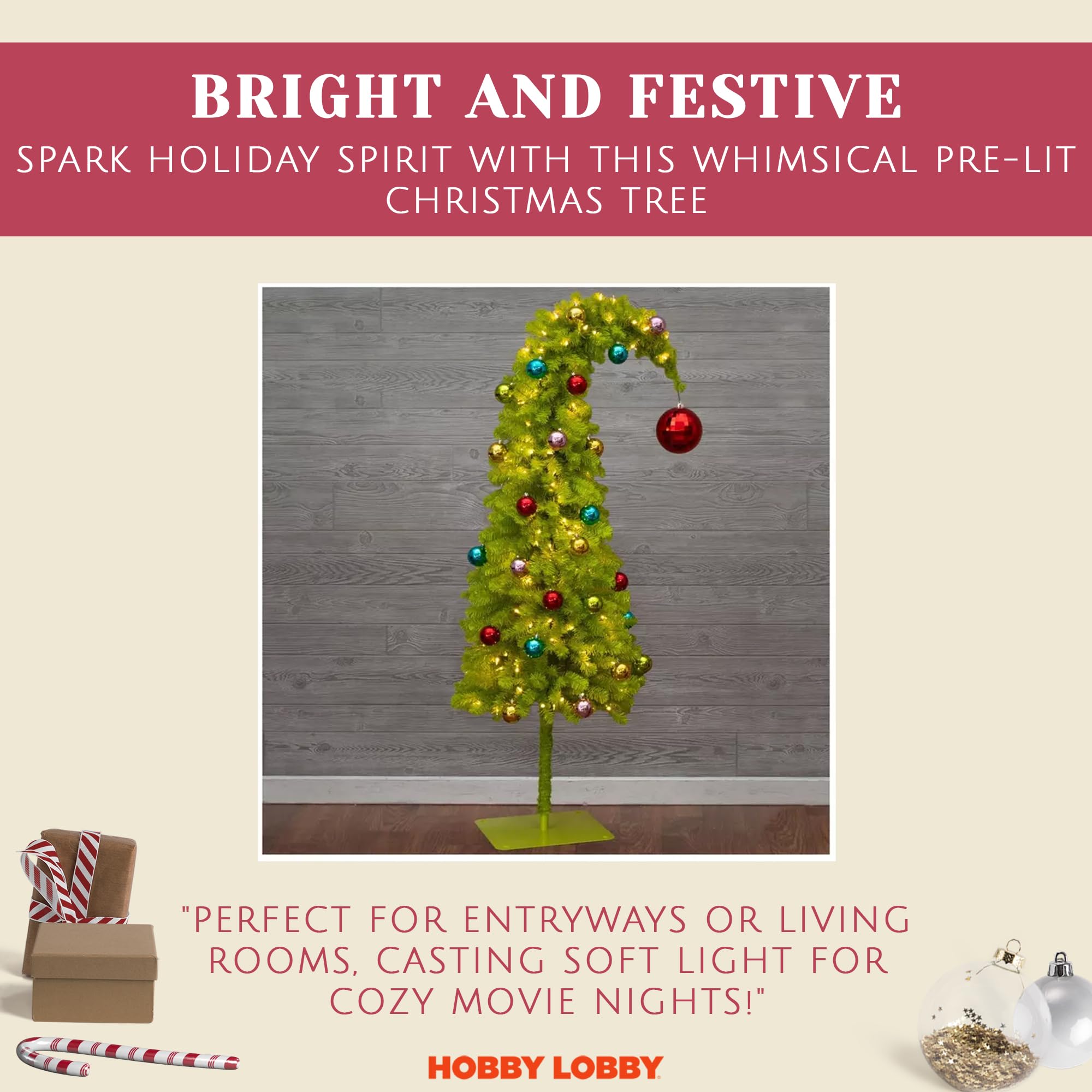 Foto 8 pulgar | Lobby Christmas Tree Hobby De 5 Pies Con Soporte Y Luces Led - Venta Internacional.