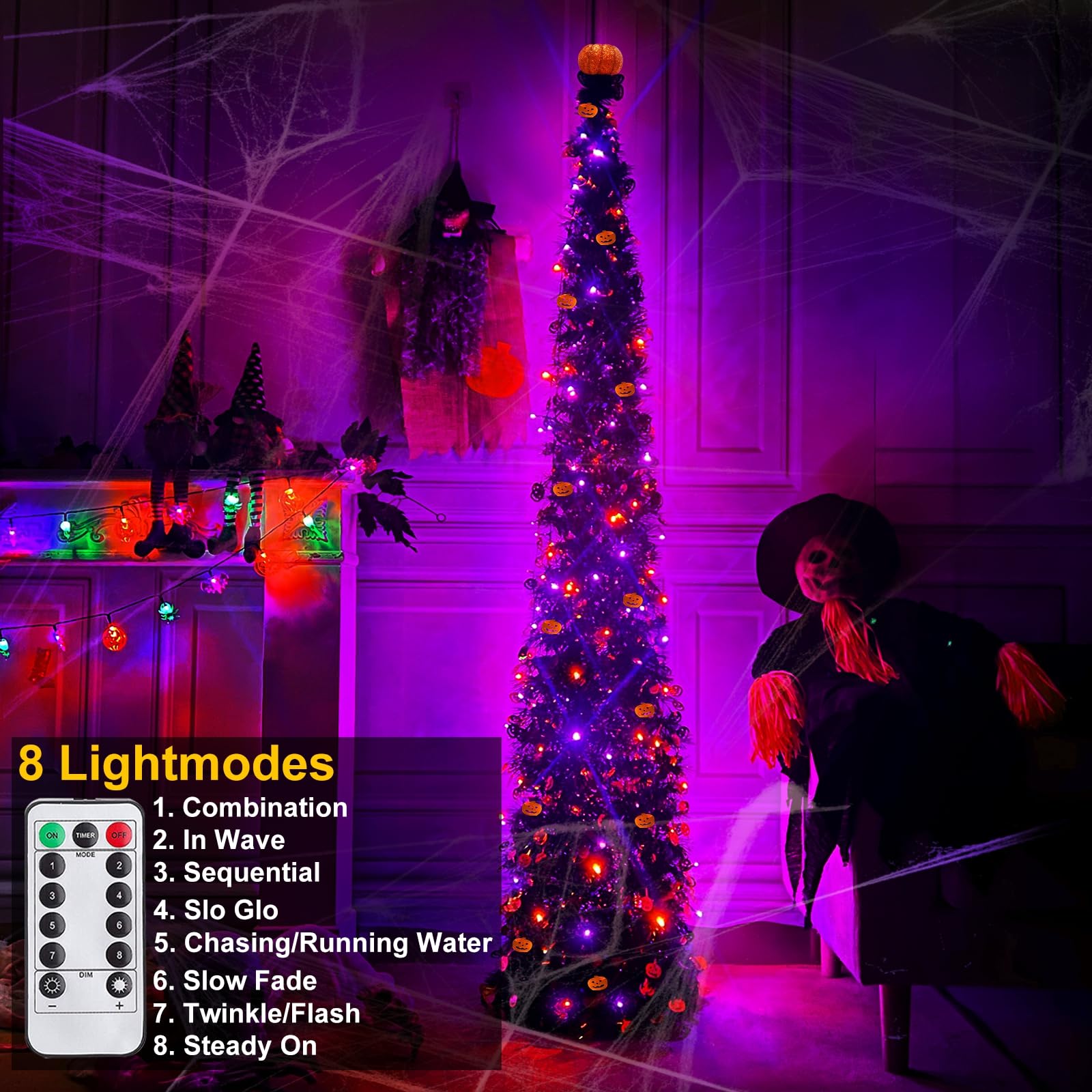 Foto 3 pulgar | [árbol De Navidad] Árbol De Halloween Turnmeon De 6 Pies Y 60 Led - Venta Internacional.