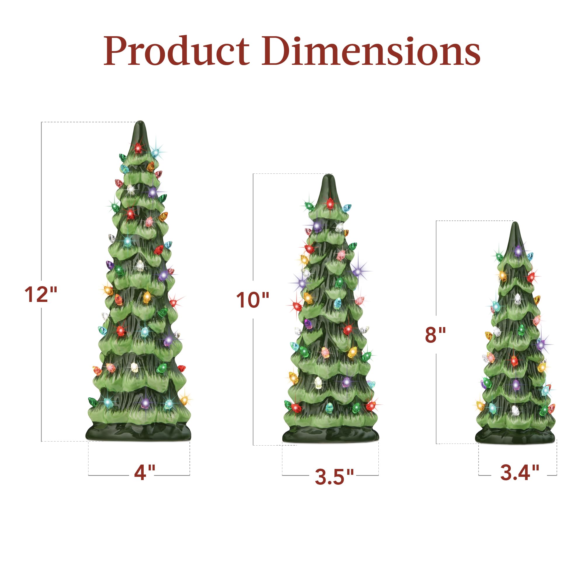 Foto 7 | Juego De 3 Árboles De Navidad De Cerámica Best Choice Products - Venta Internacional.