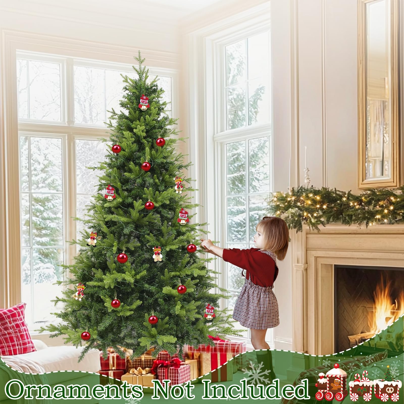 Foto 7 | Árbol De Navidad Turnmeon Prelit Fraser Fir De 6 Pies Con 300 Led - Venta Internacional.