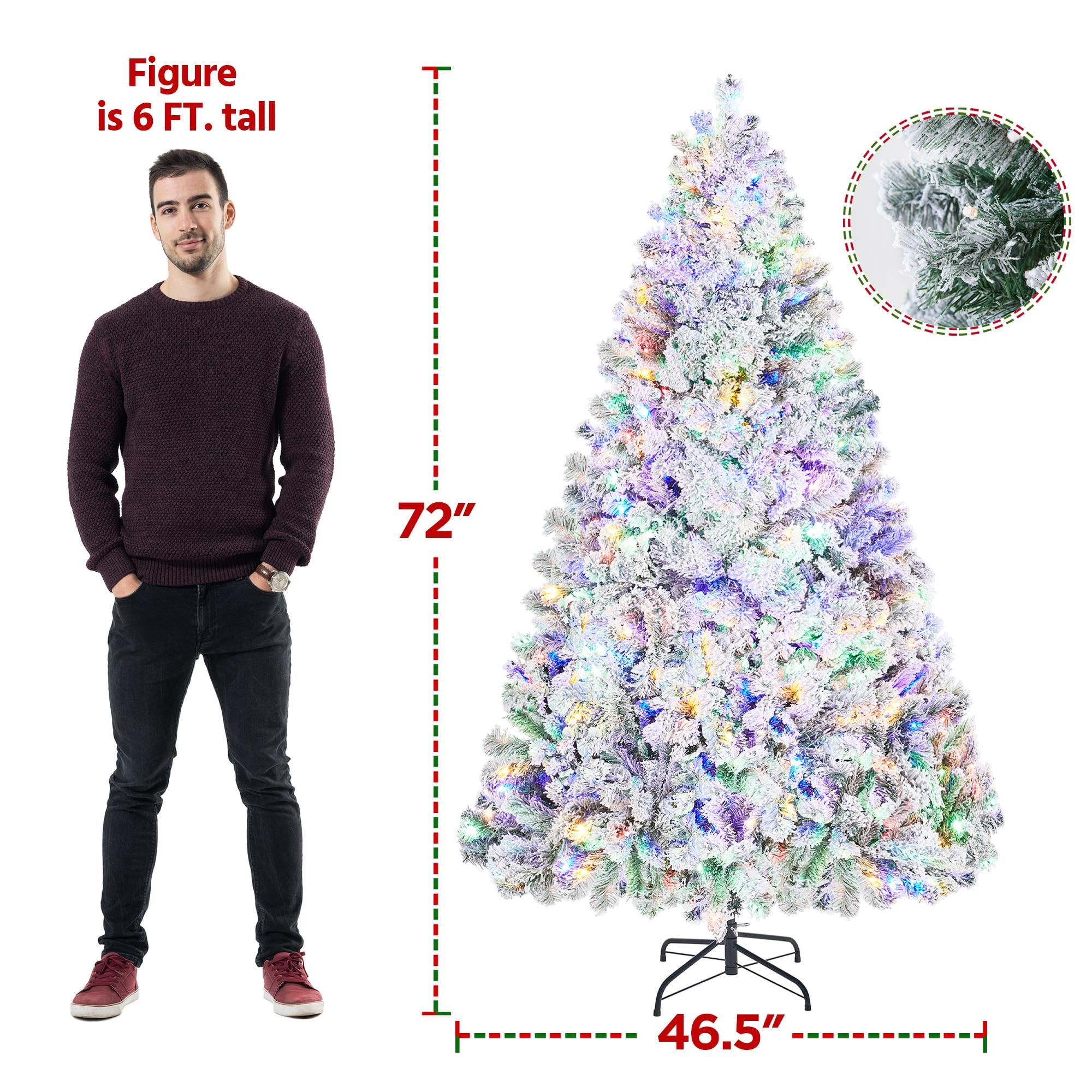 Foto 4 pulgar | Árbol De Navidad Yaheetech, Abeto Preiluminado De 6 Pies Con 250 Luces Led - Venta Internacional.
