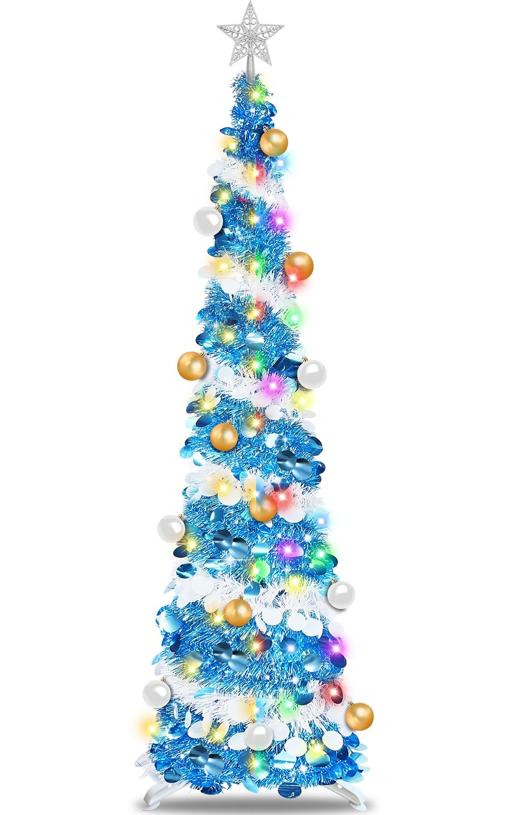 Foto 2 pulgar | Árbol De Navidad Turnmeon De 6 Pies Con Temporizador, 100% Blanco Cálido Y Multicolor - Venta Internacional.