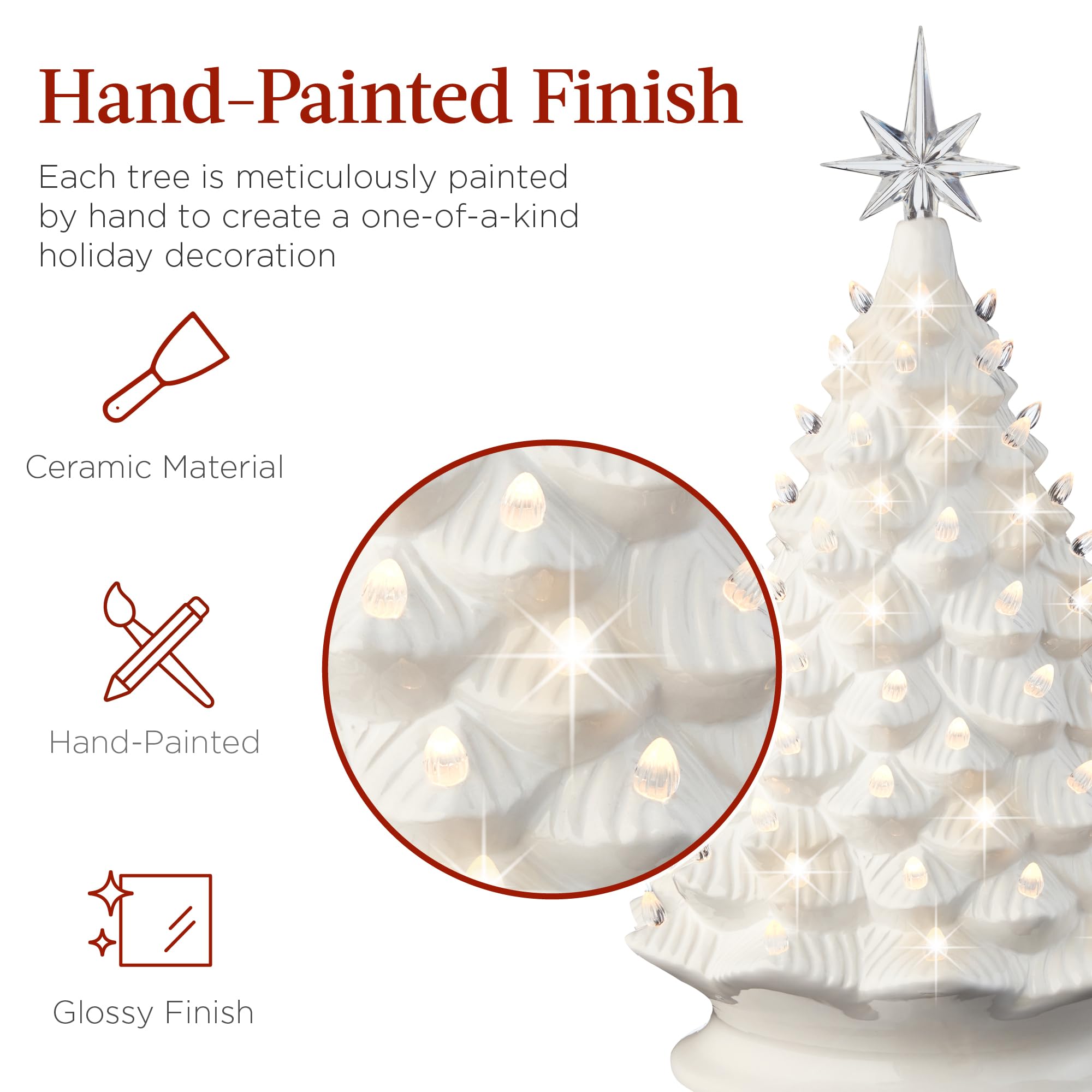 Foto 3 pulgar | Árbol De Navidad Best Choice Products De Cerámica De 18 Cm Con Led - Venta Internacional.