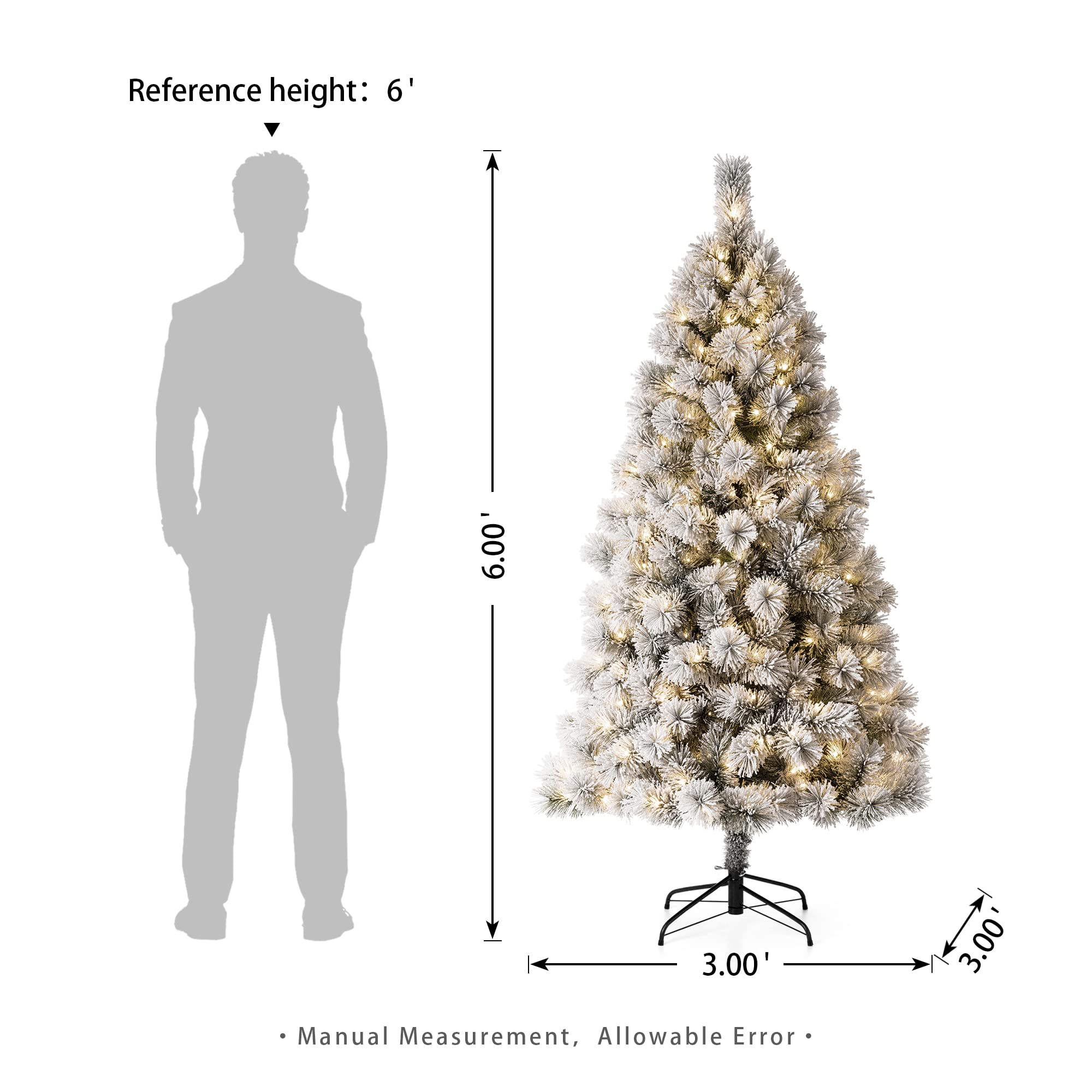 Foto 3 pulgar | Árbol De Navidad Glitzhome Artificial Preiluminado De 1,8 M Con 300 Luces - Venta Internacional.