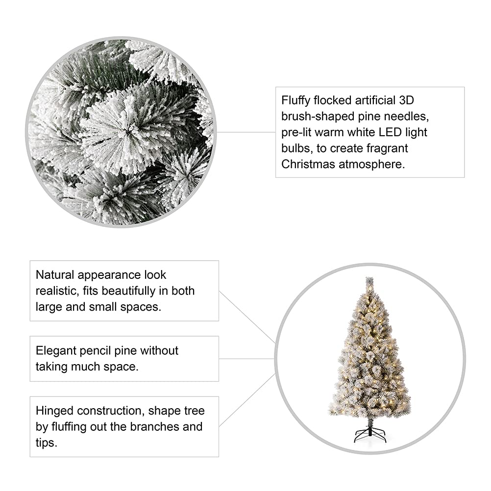 Foto 4 pulgar | Árbol De Navidad Glitzhome Artificial Preiluminado De 1,8 M Con 300 Luces - Venta Internacional.