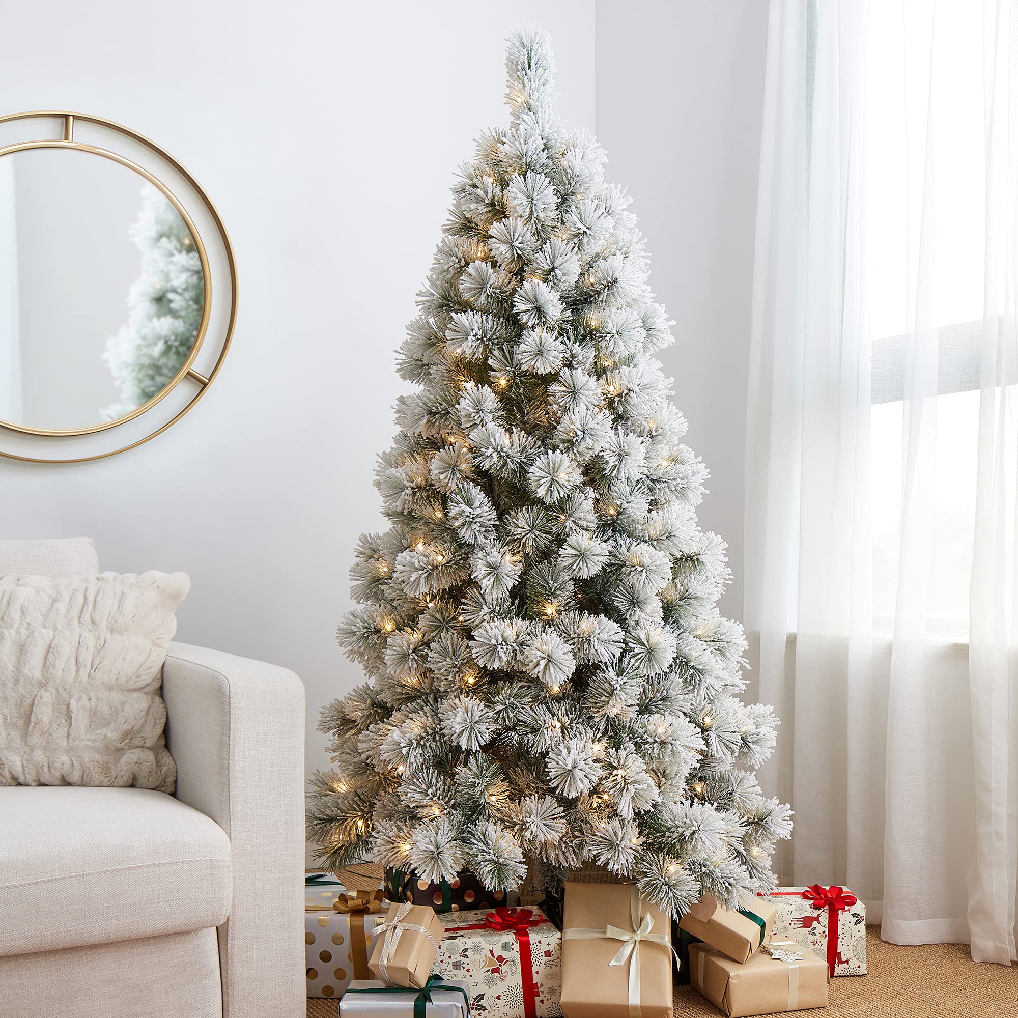 Foto 7 pulgar | Árbol De Navidad Glitzhome Artificial Preiluminado De 1,8 M Con 300 Luces - Venta Internacional.