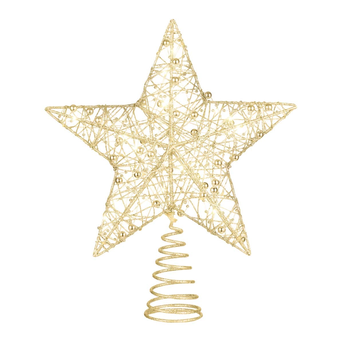 Decoración Para Árbol De Navidad Nuobesty En Forma De Estrella Dorada Con Luces - Venta Internacional. $928