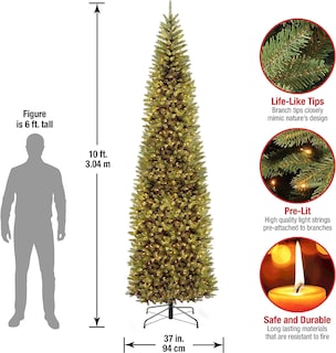 Foto 3 | Árbol De Navidad, Abeto Kingswood De National Tree Company, 10 Pies - Venta Internacional.