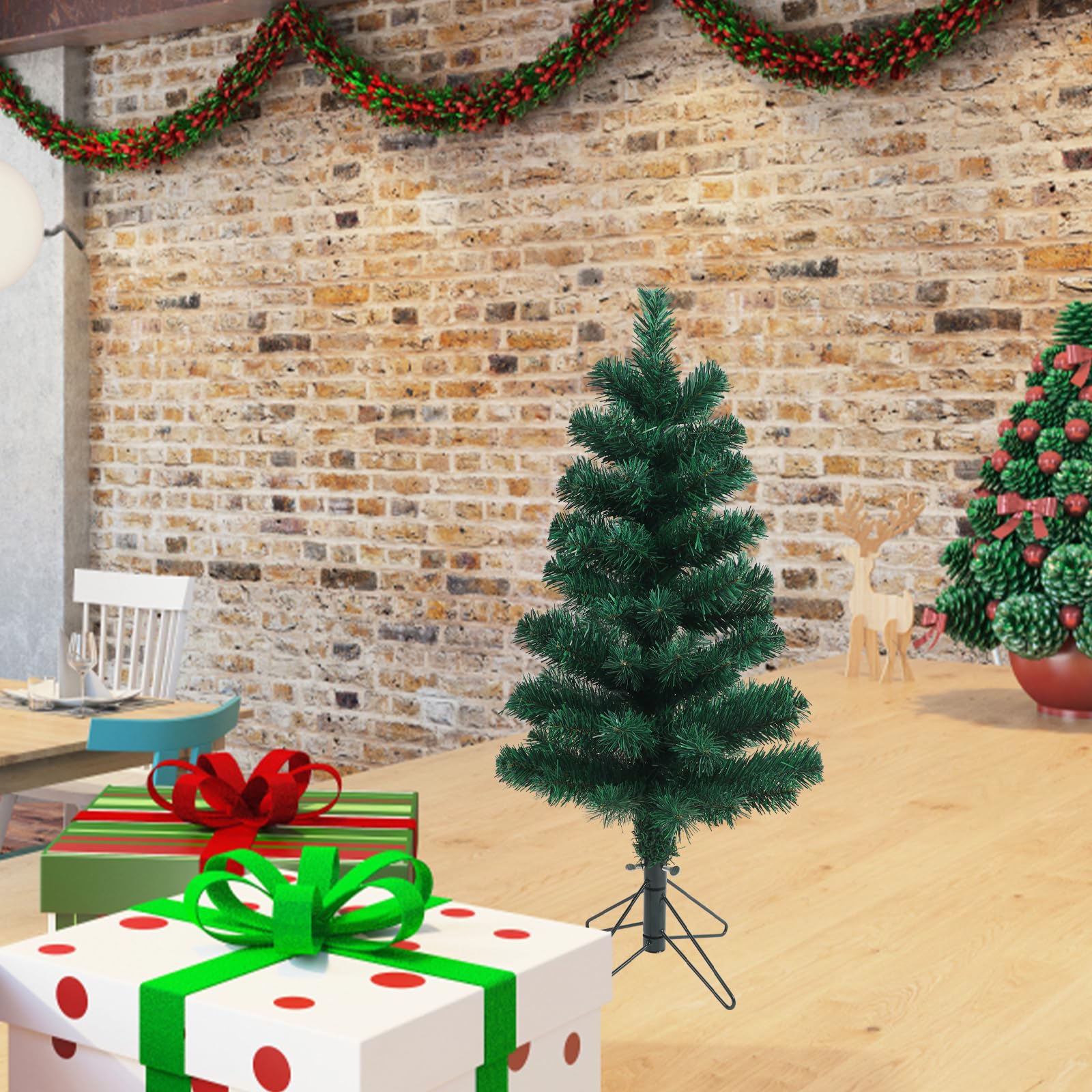 Foto 5 | Minimesa Christmas Tree Ccinee De 2 Pies, Color Verde, Con Soporte De Metal - Venta Internacional.