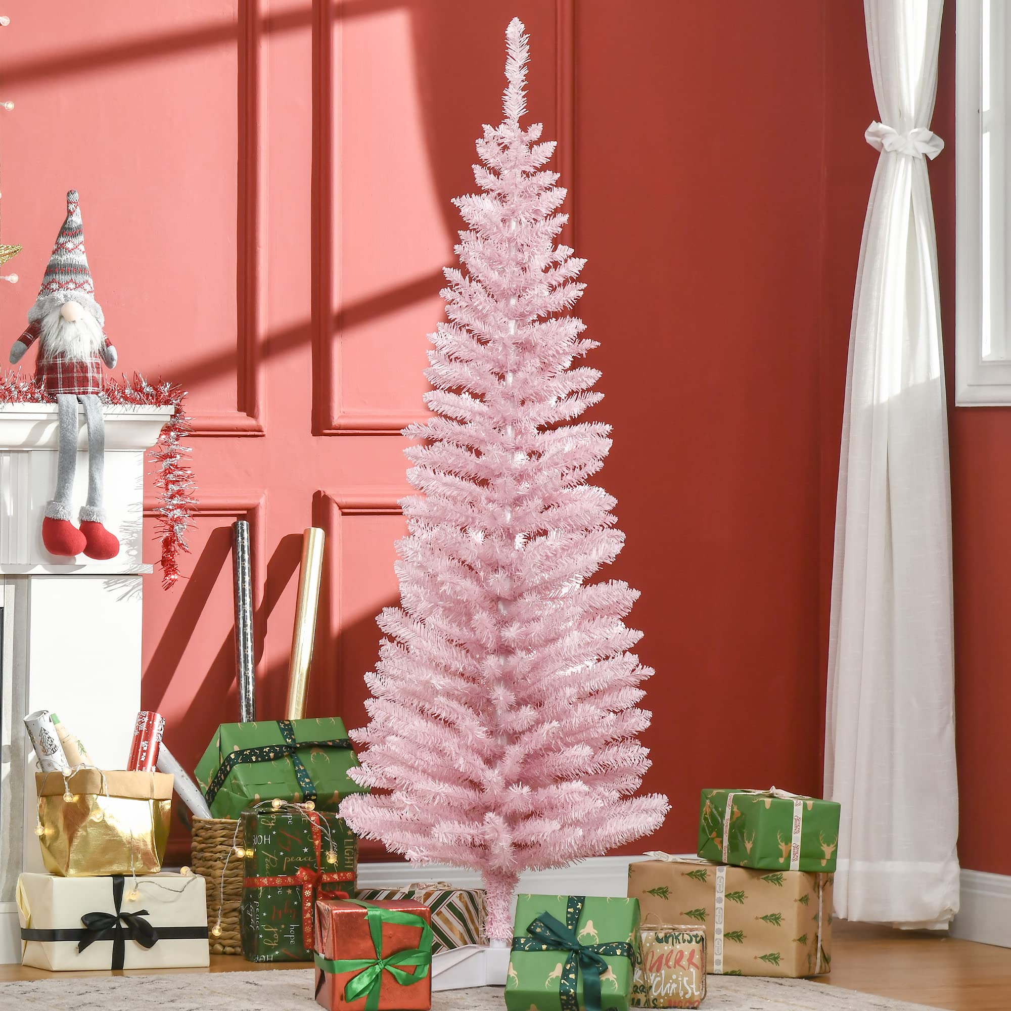 Foto 3 pulgar | Lápiz Homcom Artificial Con Forma De Árbol De Navidad De 5 Pies Con 294 Puntas, Color Rosa - Venta Internacional.