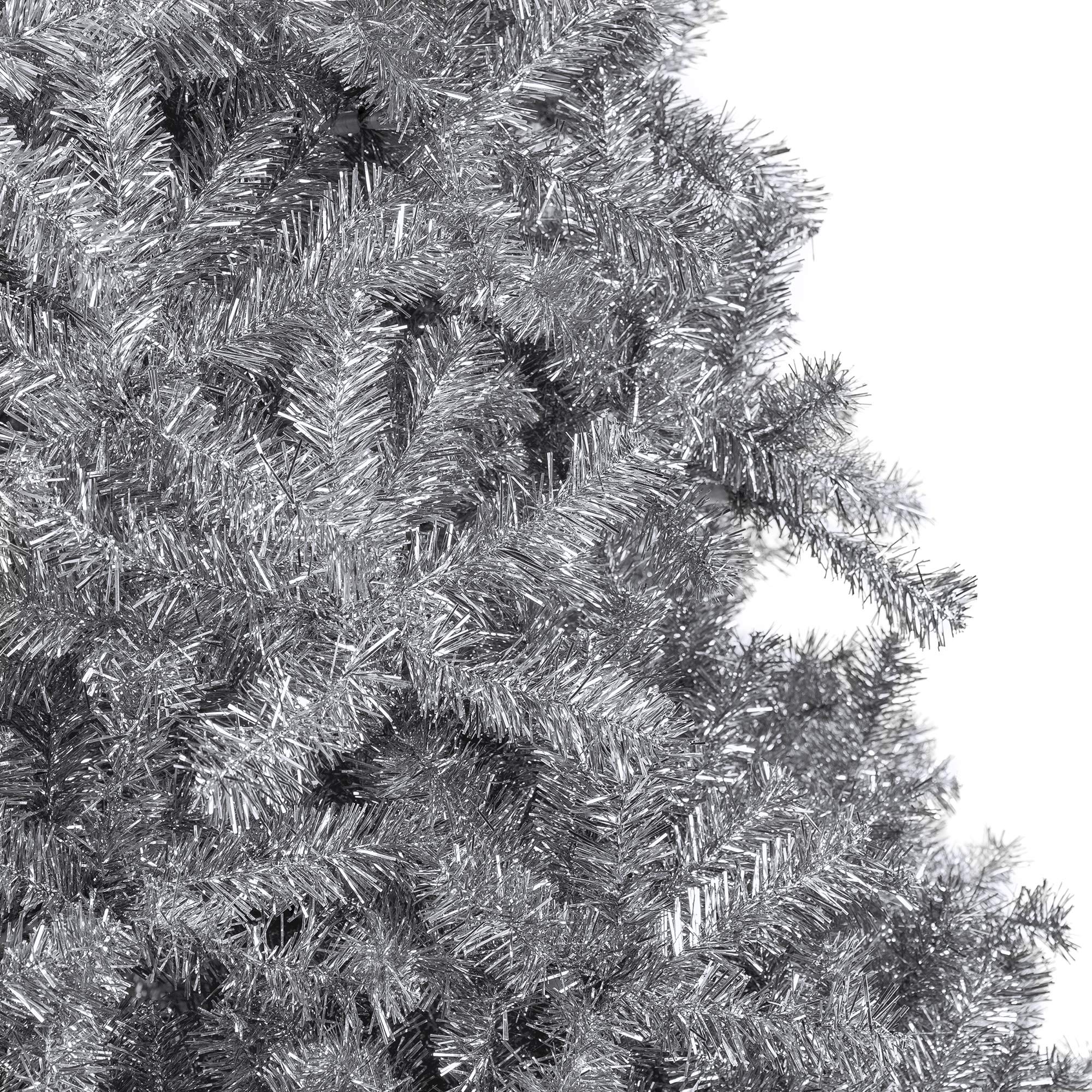 Foto 7 pulgar | Árbol De Navidad Best Choice Products, Oropel Artificial Plateado De 6 Pies - Venta Internacional.