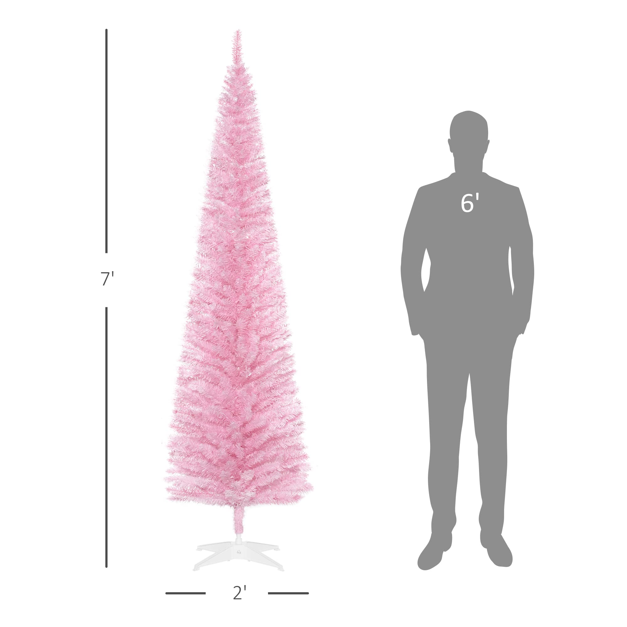 Foto 5 | Lápiz Artificial Christmas Tree Homcom De 7 Pies/210 Cm, Rosa Con 499 Puntas - Venta Internacional.