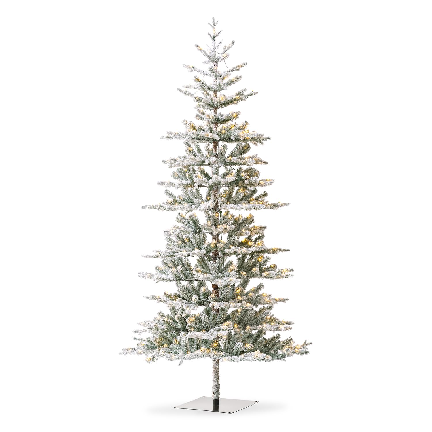 Foto 1 | Árbol De Navidad Glitzhome Deluxe De 8 Pies, Abeto Flocado Preiluminado - Venta Internacional.