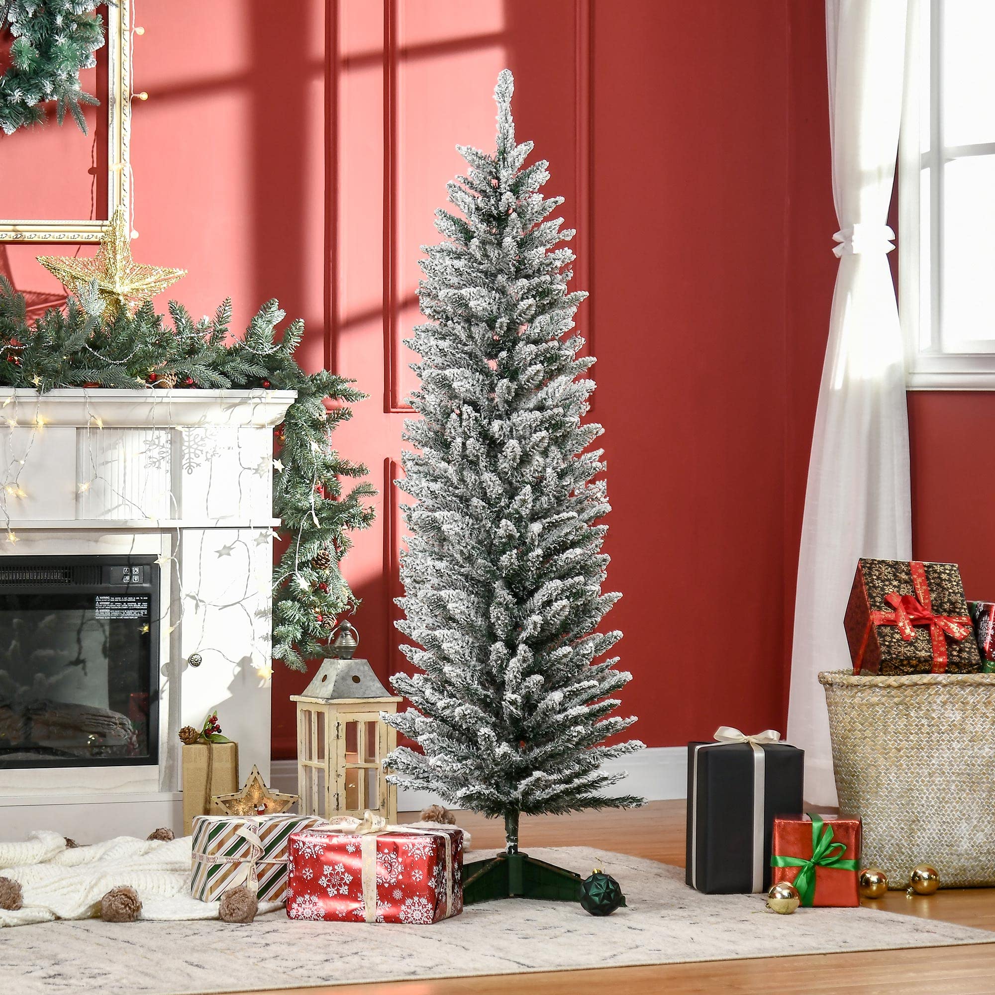 Foto 2 | Lápiz Artificial Christmas Tree Homcom Con Forma De Nieve, 5 Pies - Venta Internacional.