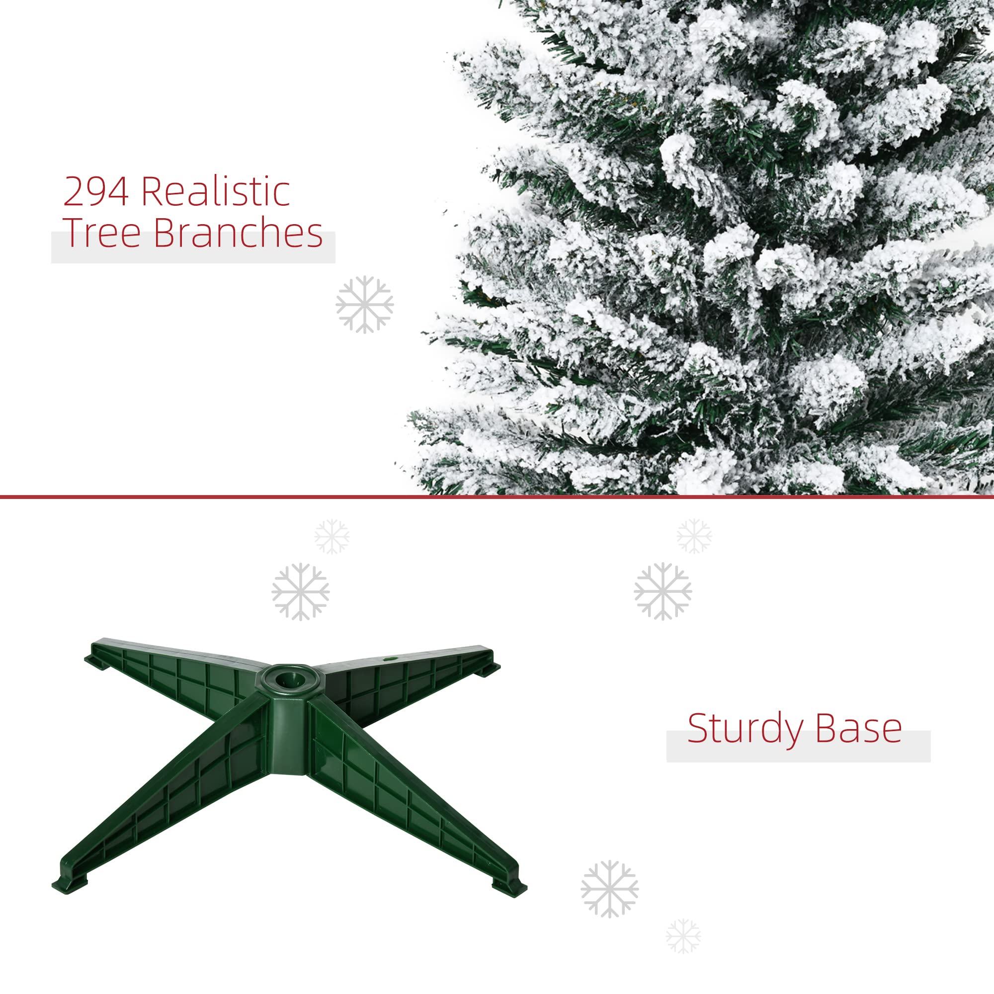 Foto 5 pulgar | Lápiz Artificial Christmas Tree Homcom Con Forma De Nieve, 5 Pies - Venta Internacional.