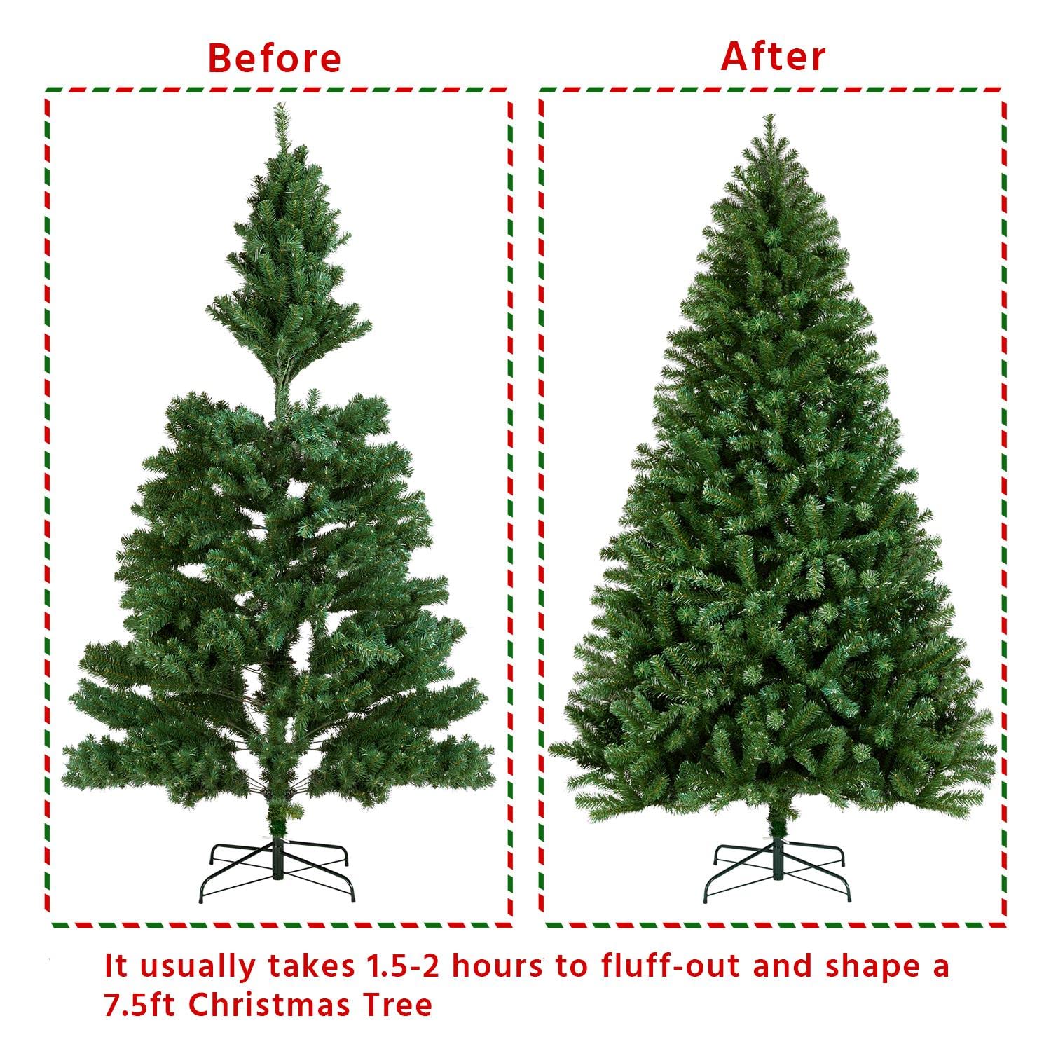 Foto 6 | Árbol De Navidad Yaheetech De 2,3 M Con 550 Luces Blancas Cálidas De Pvc - Venta Internacional.