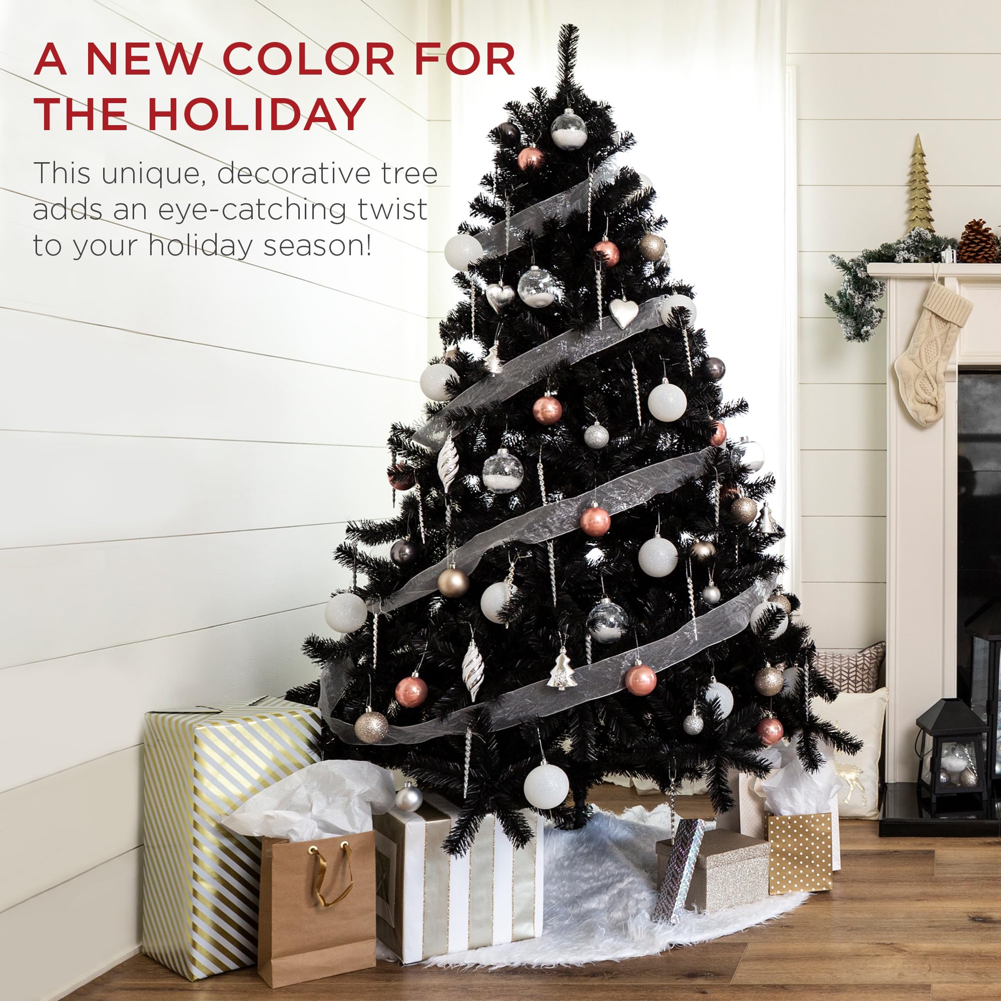 Foto 3 pulgar | Árbol De Navidad Best Choice Products, Completamente Negro, 1,4 M, Con 362 Puntas - Venta Internacional.