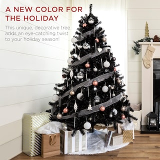 Foto 2 | Árbol De Navidad Best Choice Products, Completamente Negro, 1,4 M, Con 362 Puntas - Venta Internacional.