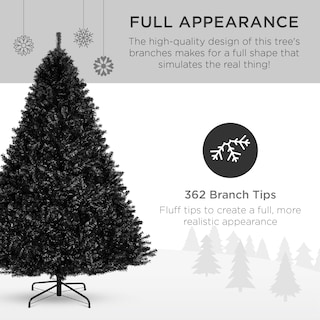 Foto 3 | Árbol De Navidad Best Choice Products, Completamente Negro, 1,4 M, Con 362 Puntas - Venta Internacional.